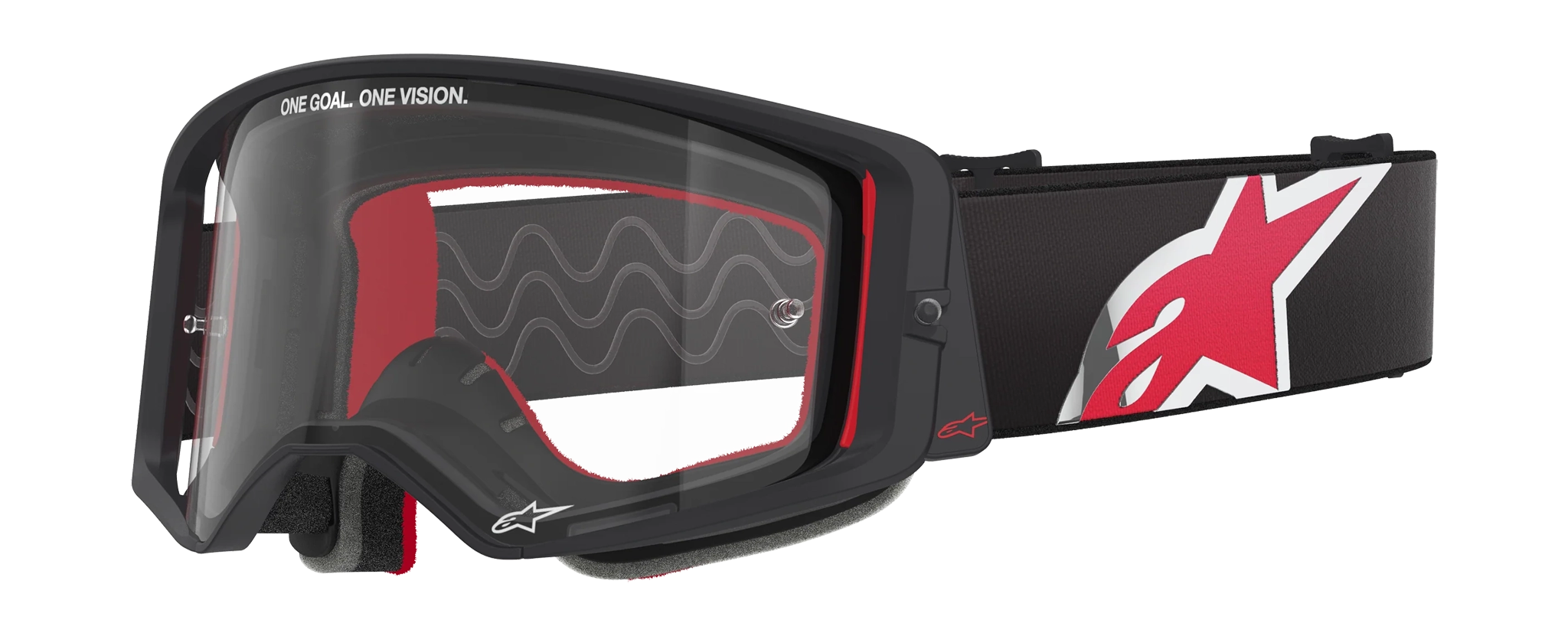 Alpinestars Motocross Goggle Supertech Corp - Black / Red - Clear