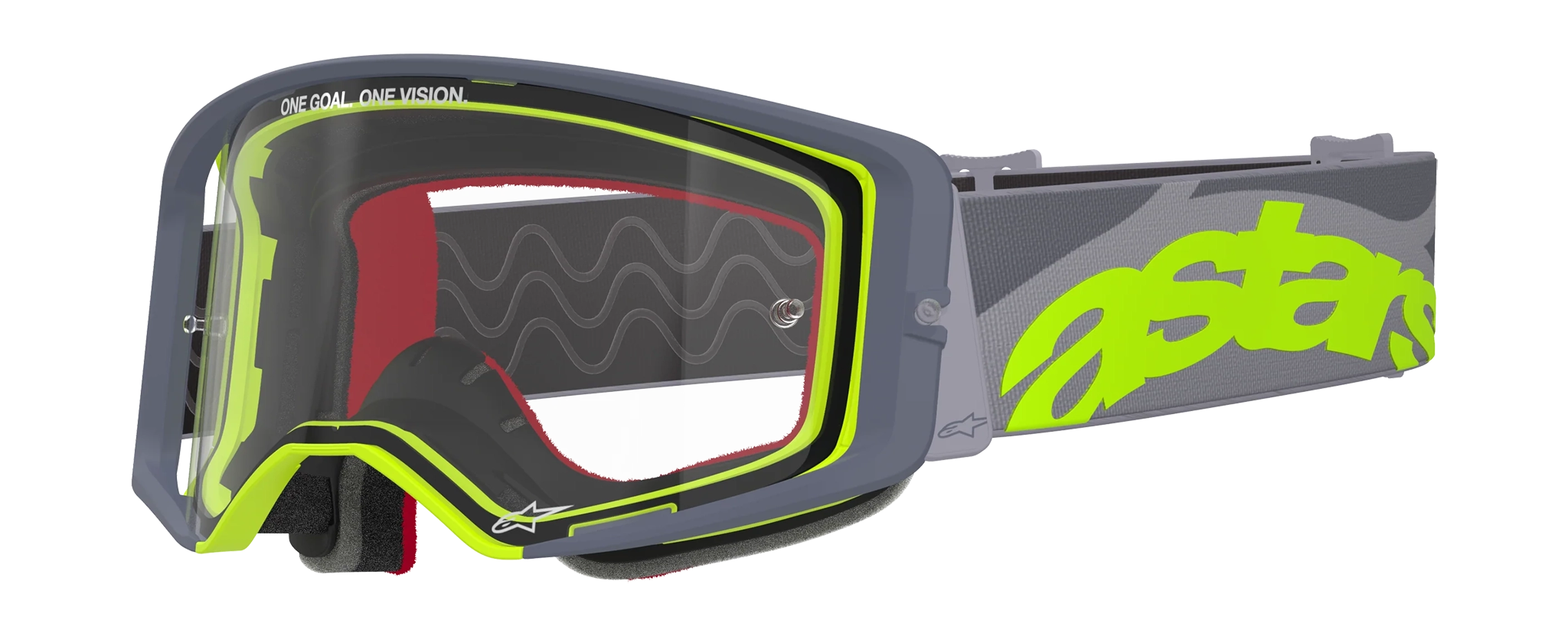 Alpinestars Motocross Goggle Supertech Stream - Grey / Yellow / Black - Clear