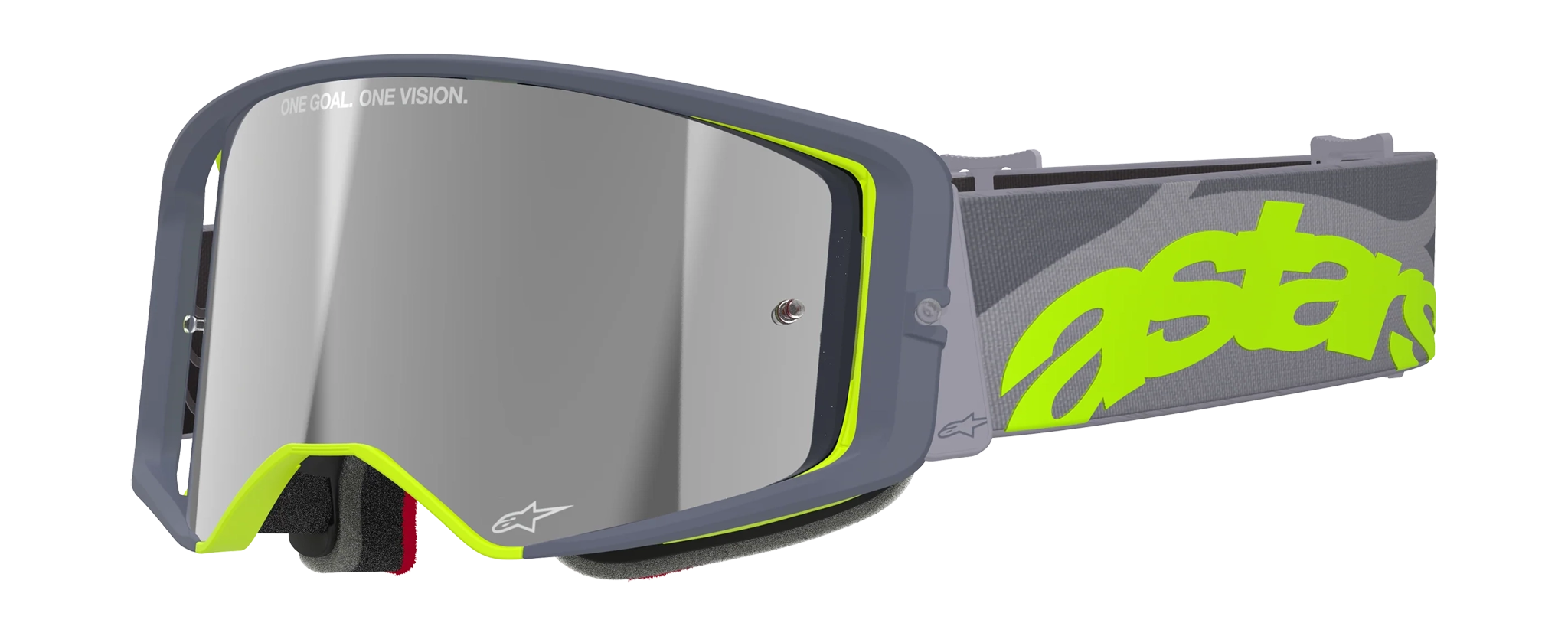 Alpinestars Motocross Goggle Supertech Stream - Grey / Yellow / Black - Mirror Silver