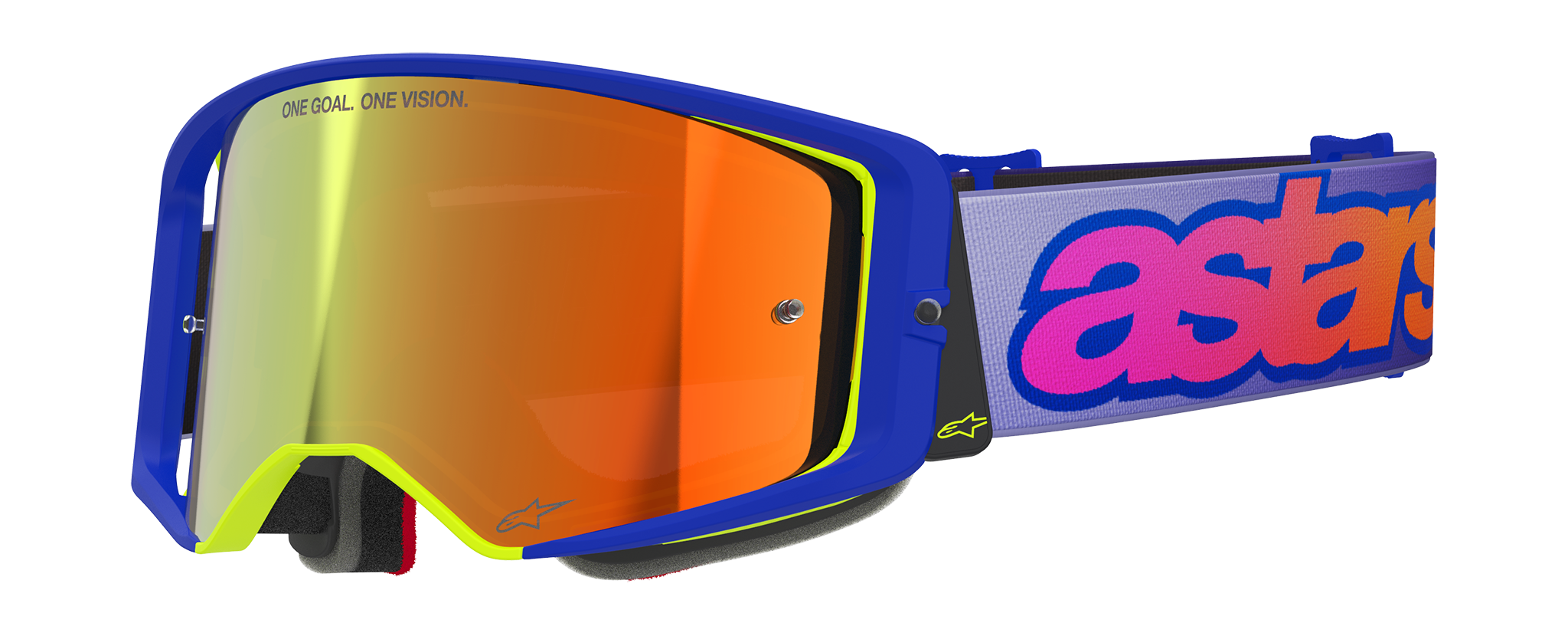 Alpinestars Motocross Goggle Supertech Vista - Blue / Yellow / Purple - Mirror Red
