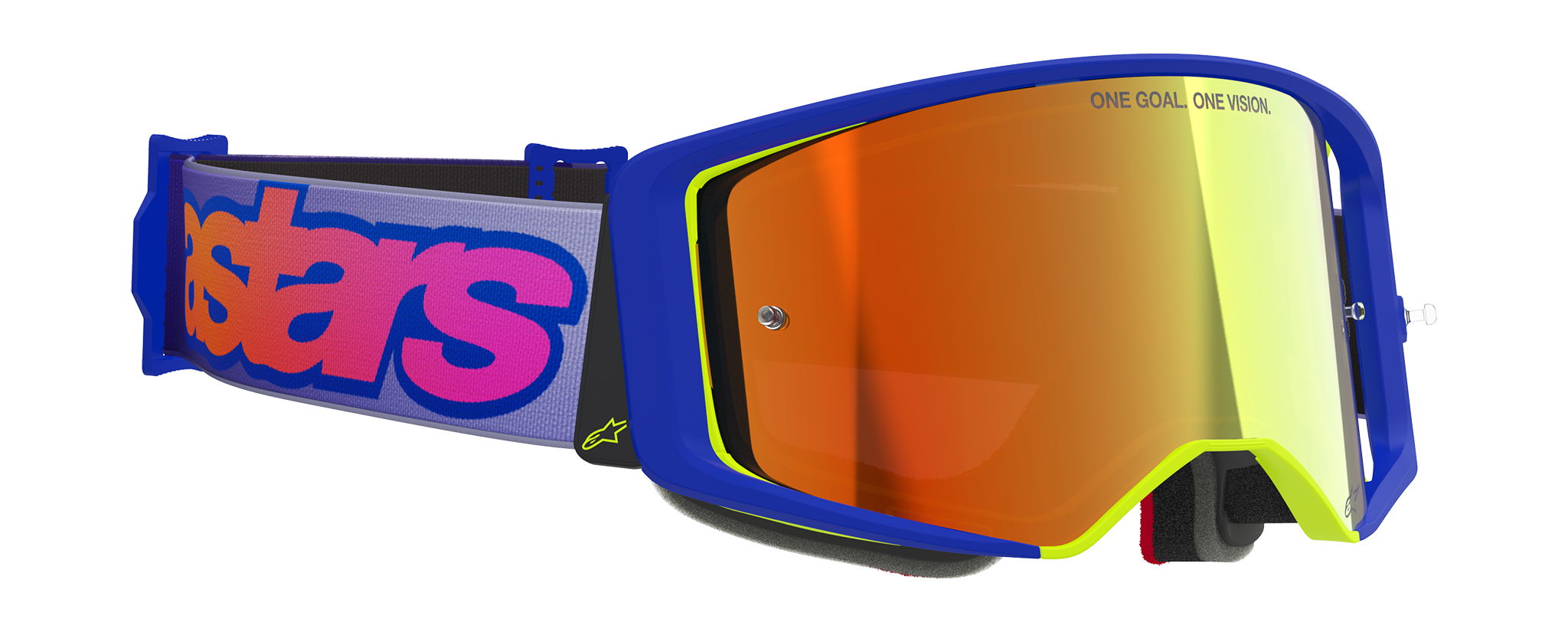 Alpinestars Motocross Goggle Supertech Vista - Blue / Yellow / Purple - Mirror Red