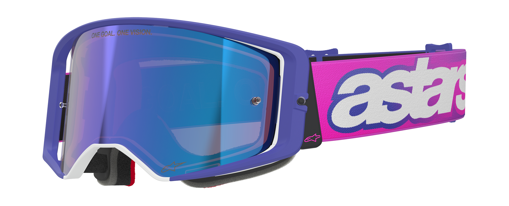 Alpinestars Motocross Goggle Supertech Vista - Purple / Fluo Pink - Mirror Blue