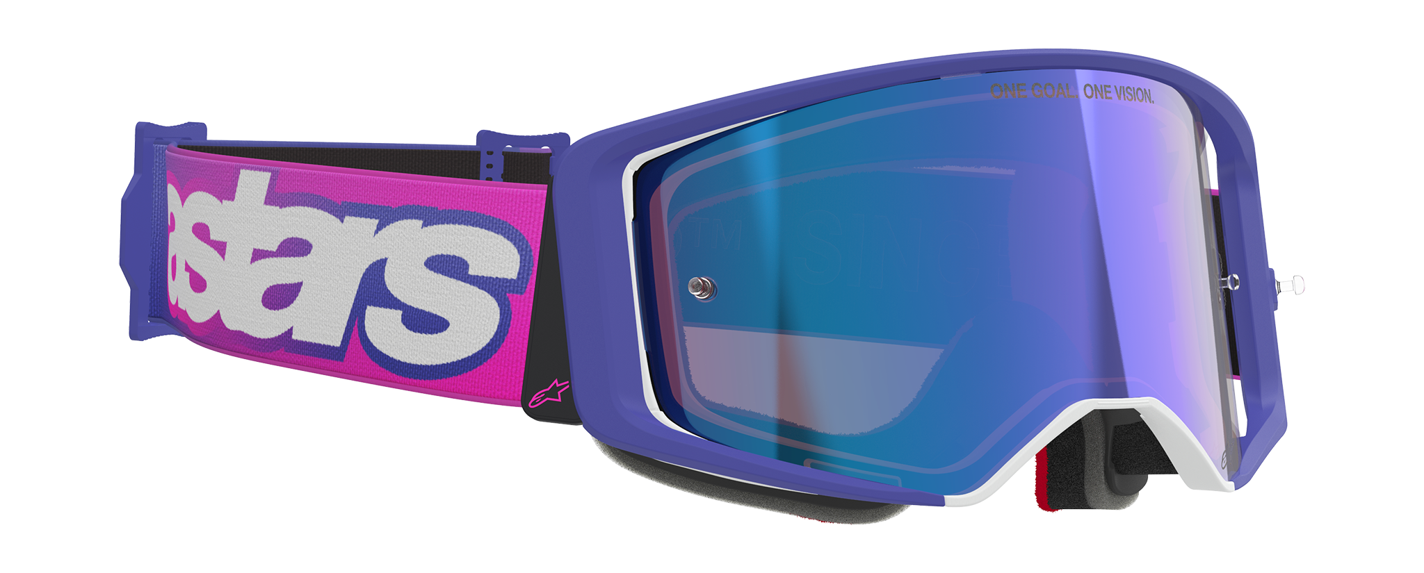 Alpinestars Motocross Goggle Supertech Vista - Purple / Fluo Pink - Mirror Blue