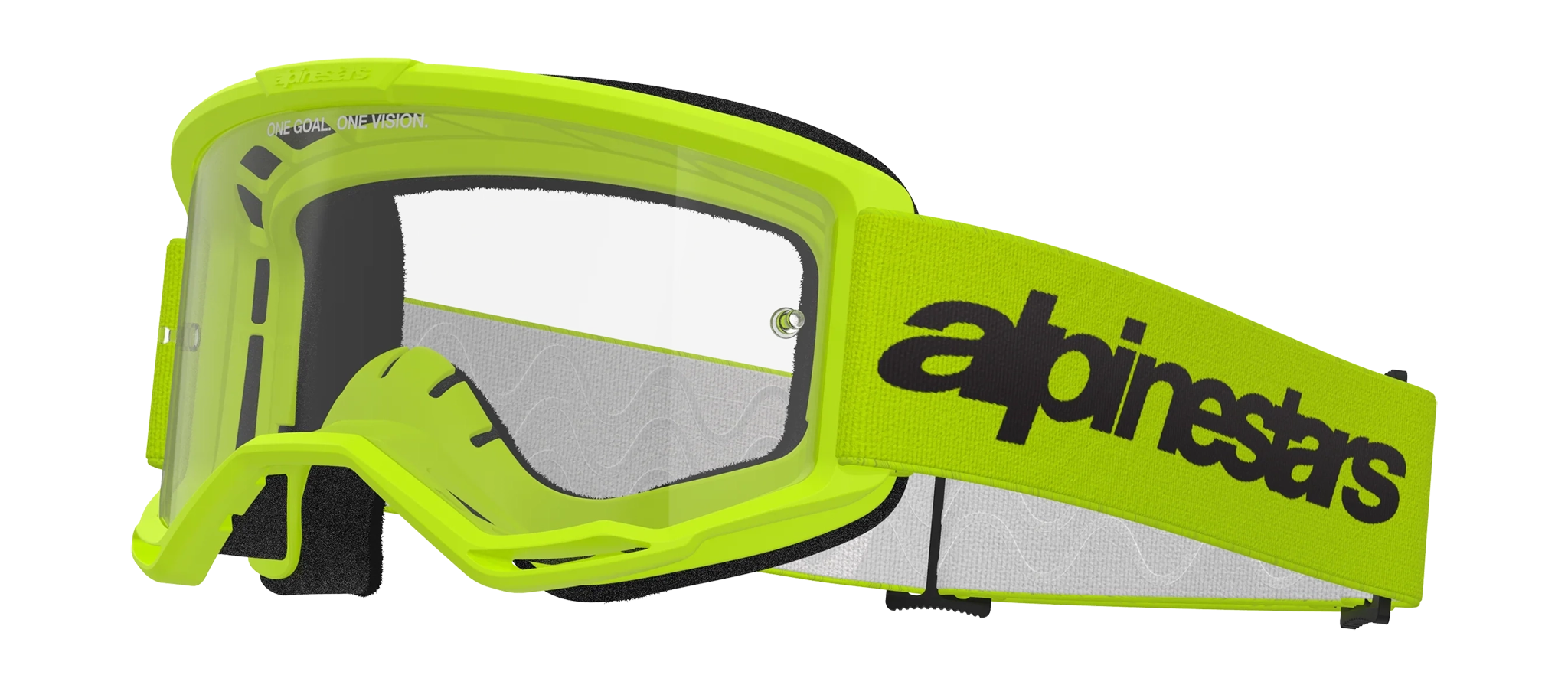 Alpinestars Motocross Goggle Vision 3 Wordmark - Fluo Yellow - Clear