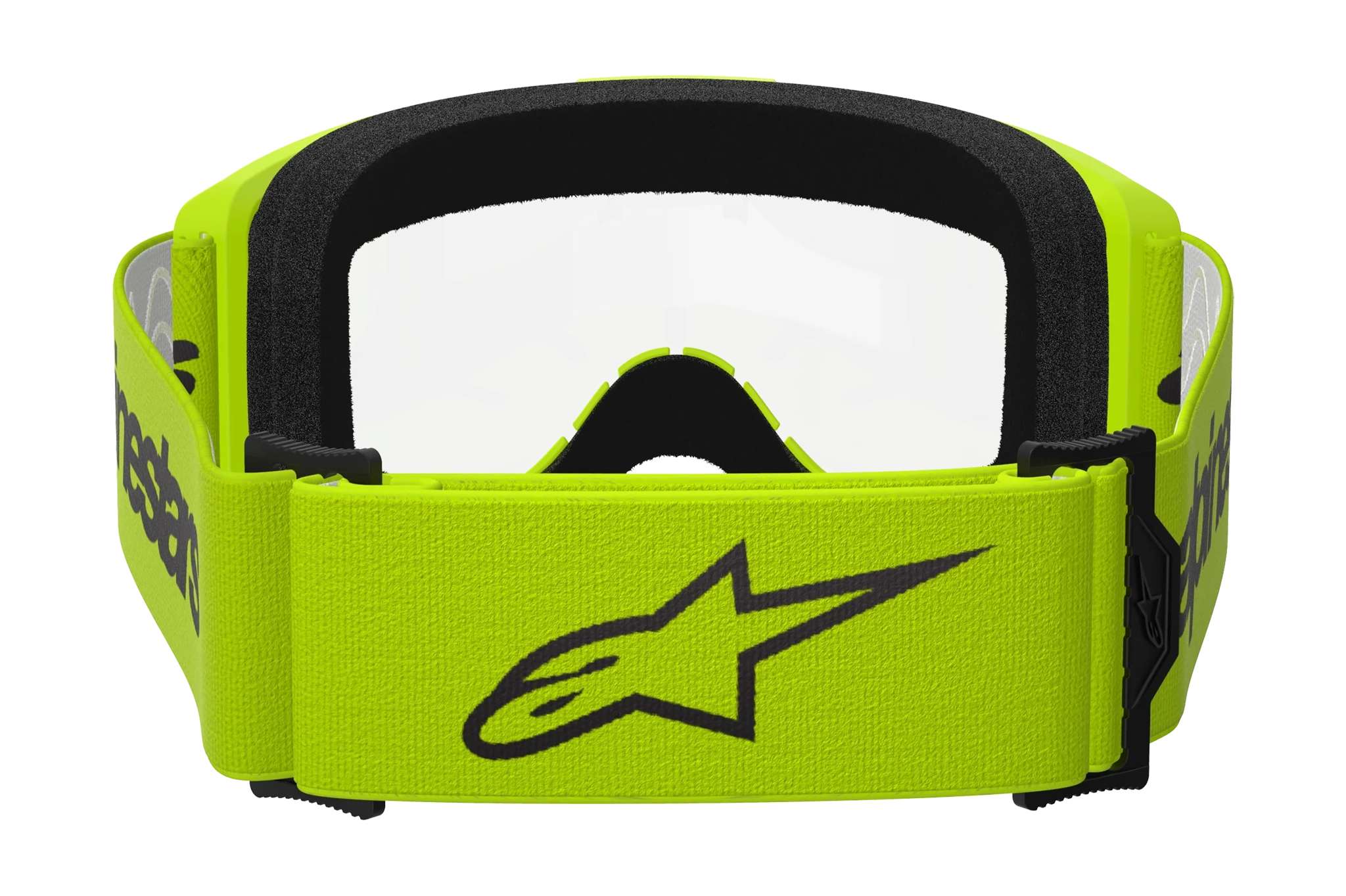 Alpinestars Motocross Goggle Vision 3 Wordmark - Fluo Yellow - Clear