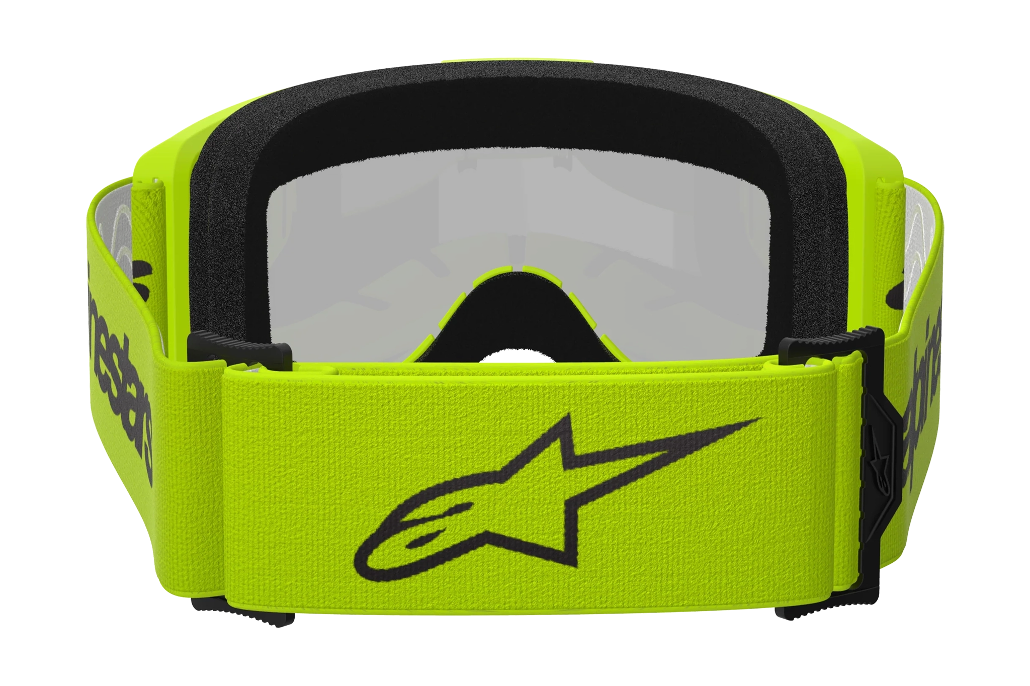 Alpinestars Motocross Goggle Vision 3 Wordmark - Fluo Yellow - Mirror Silver