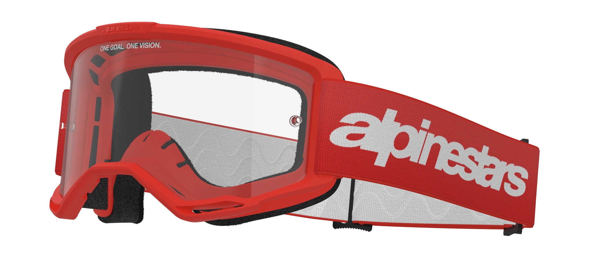 Alpinestars Motocross Goggle Vision 3 Wordmark - Red - Clear