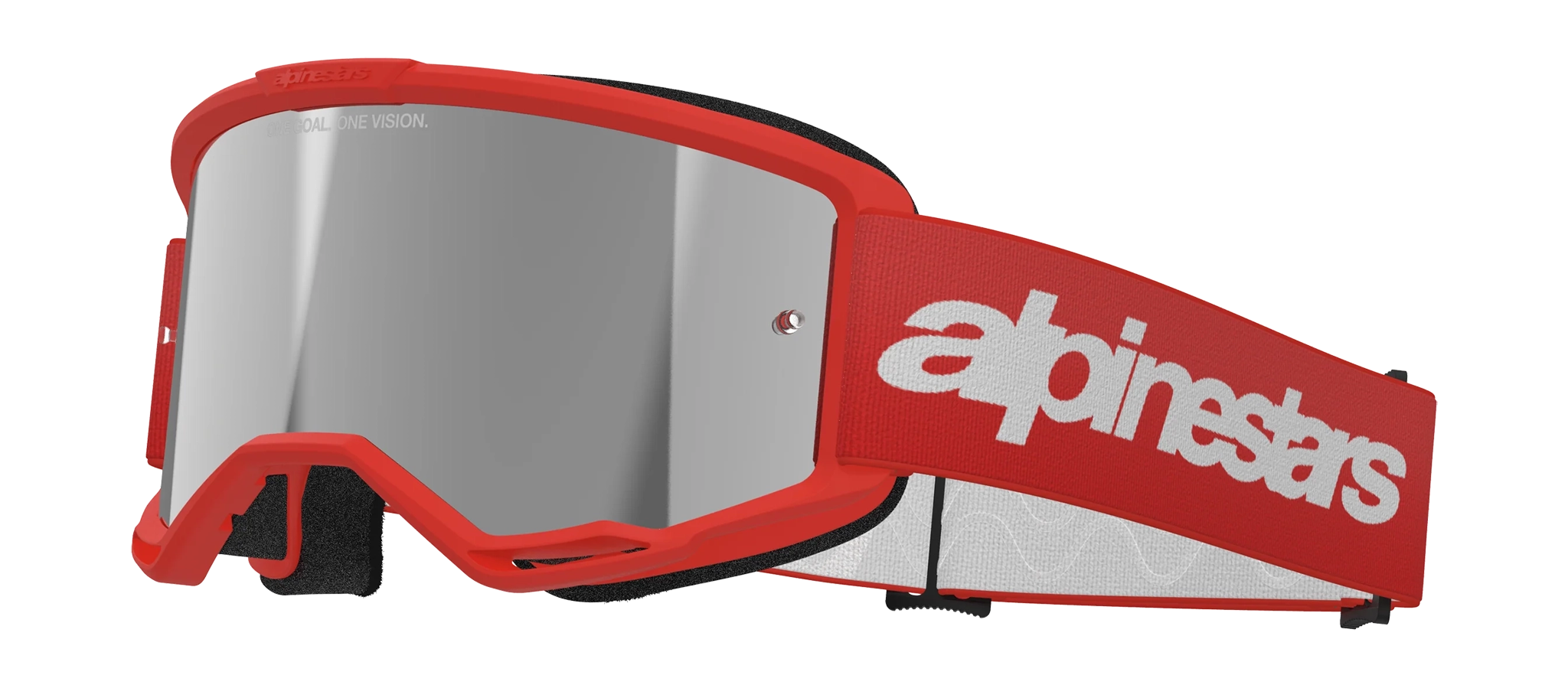 Alpinestars Motocross Goggle Vision 3 Wordmark - Red - Mirror Silver