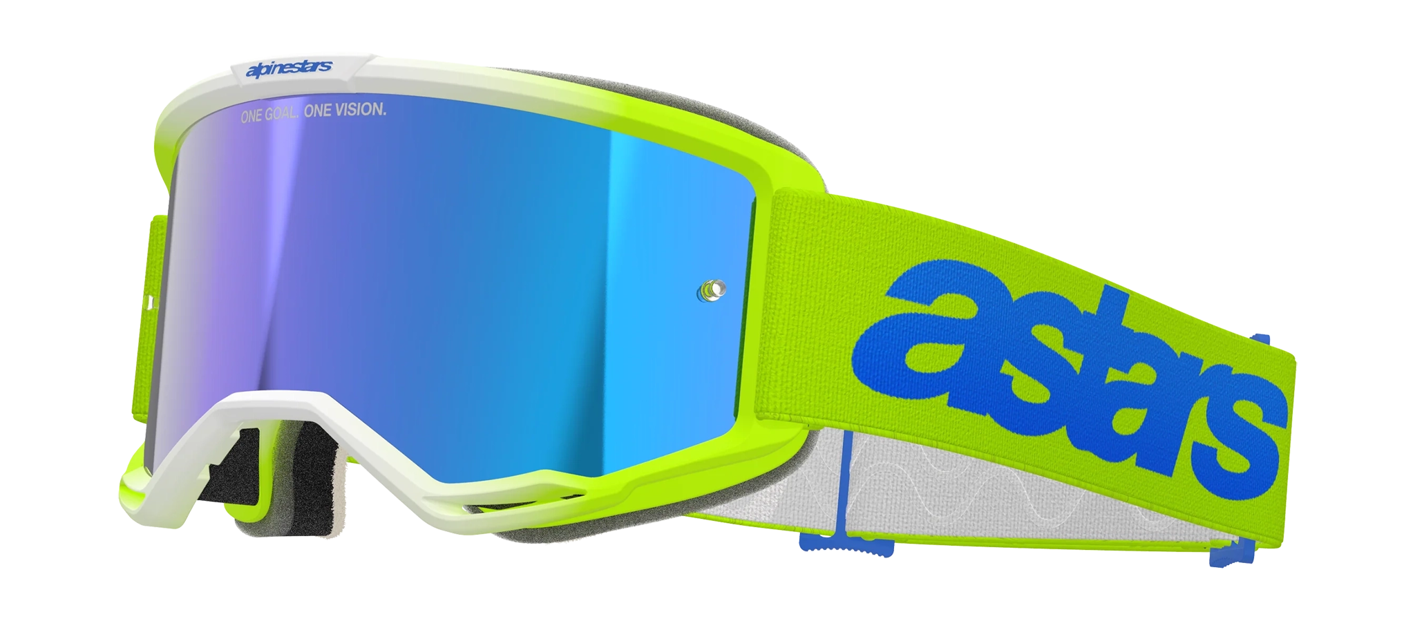 Alpinestars Motocross Goggle Vision 5 Blaze - Fluo Yellow / Blue - Mirror Blue