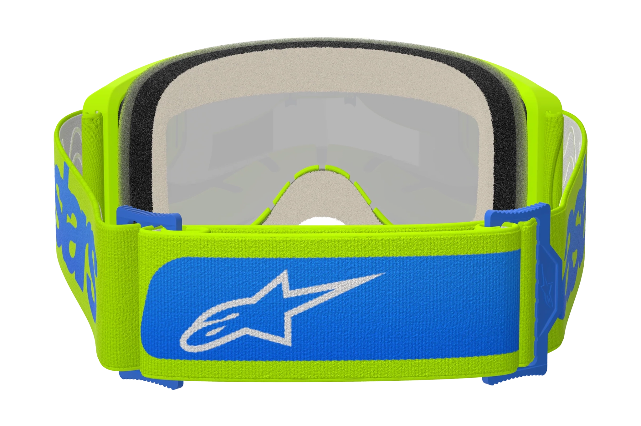 Alpinestars Motocross Goggle Vision 5 Blaze - Fluo Yellow / Blue - Mirror Blue
