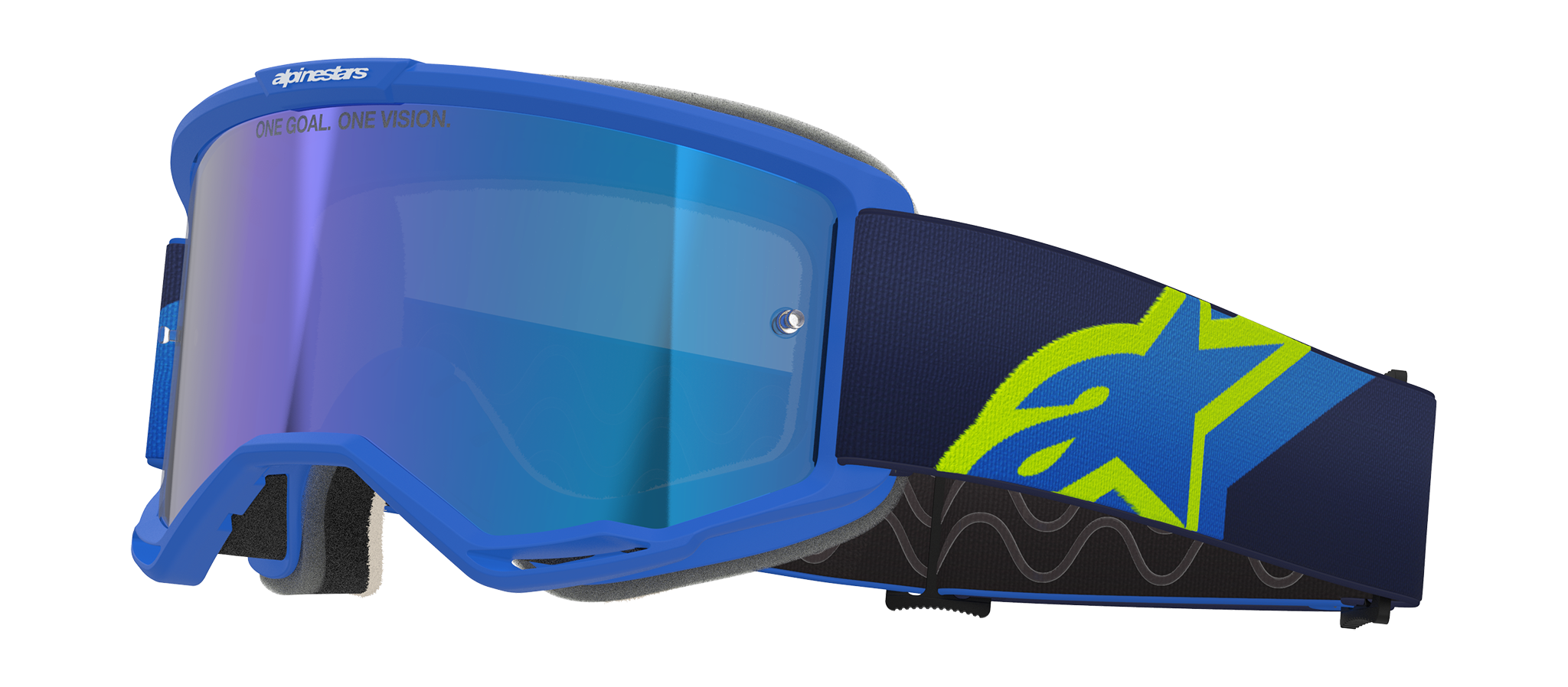 Alpinestars Motocross Goggle Vision 5 Corp - Blue / Fluo Yellow - Mirror Blue