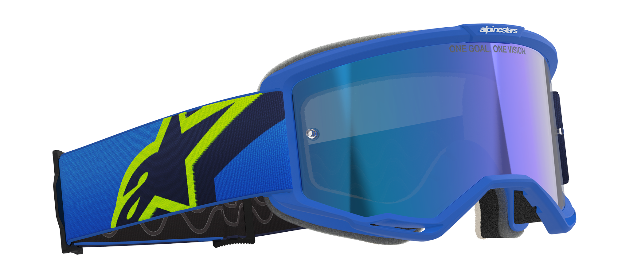 Alpinestars Motocross Goggle Vision 5 Corp - Blue / Fluo Yellow - Mirror Blue