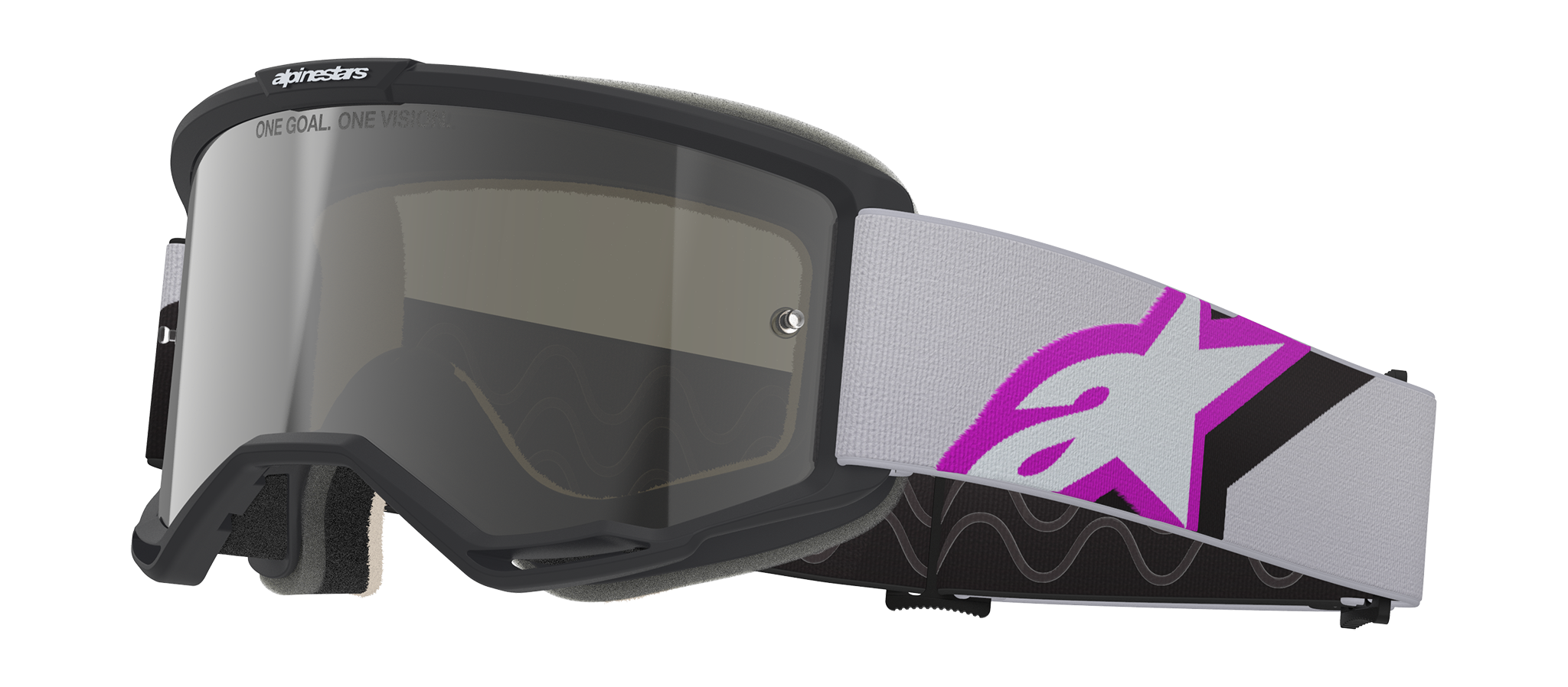 Alpinestars Motocross Goggle Vision 5 Corp - Light Grey / Purple - Mirror Silver