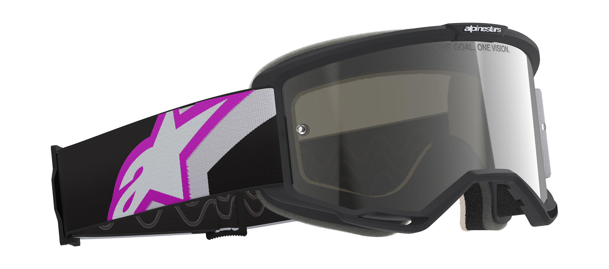 Alpinestars Motocross Goggle Vision 5 Corp - Light Grey / Purple - Mirror Silver