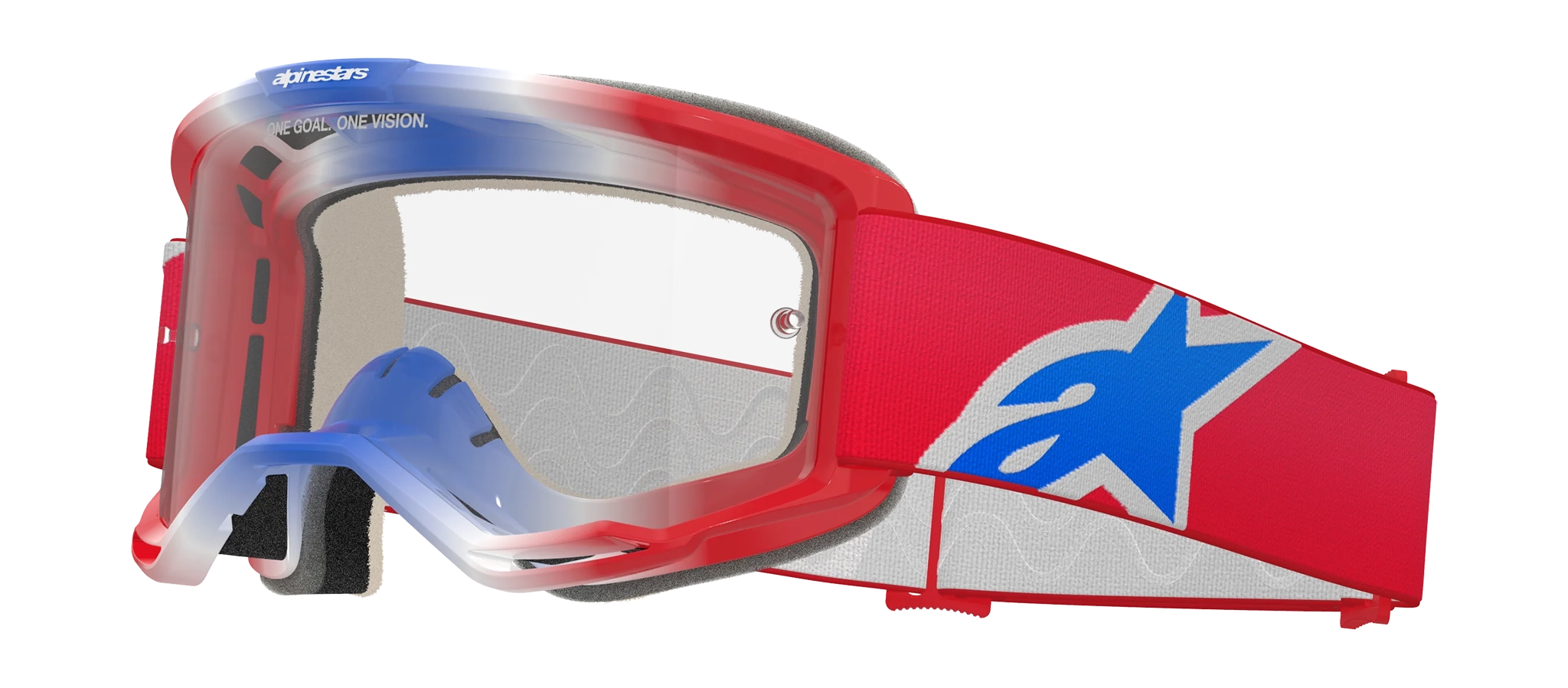 Alpinestars Motocross Goggle Vision 5 Corp - Red / White / Blue - Clear