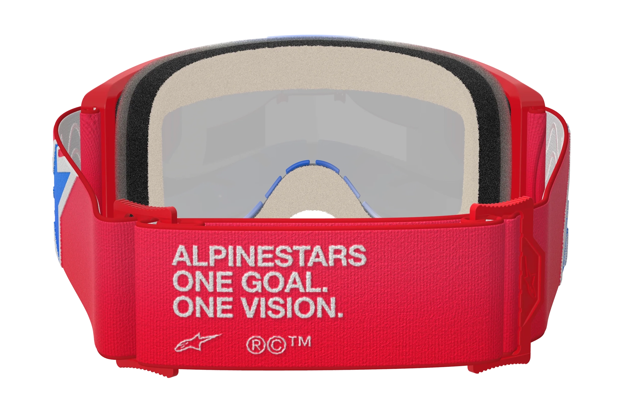 Alpinestars Motocross Goggle Vision 5 Corp - Red / White / Blue - Mirror Blue