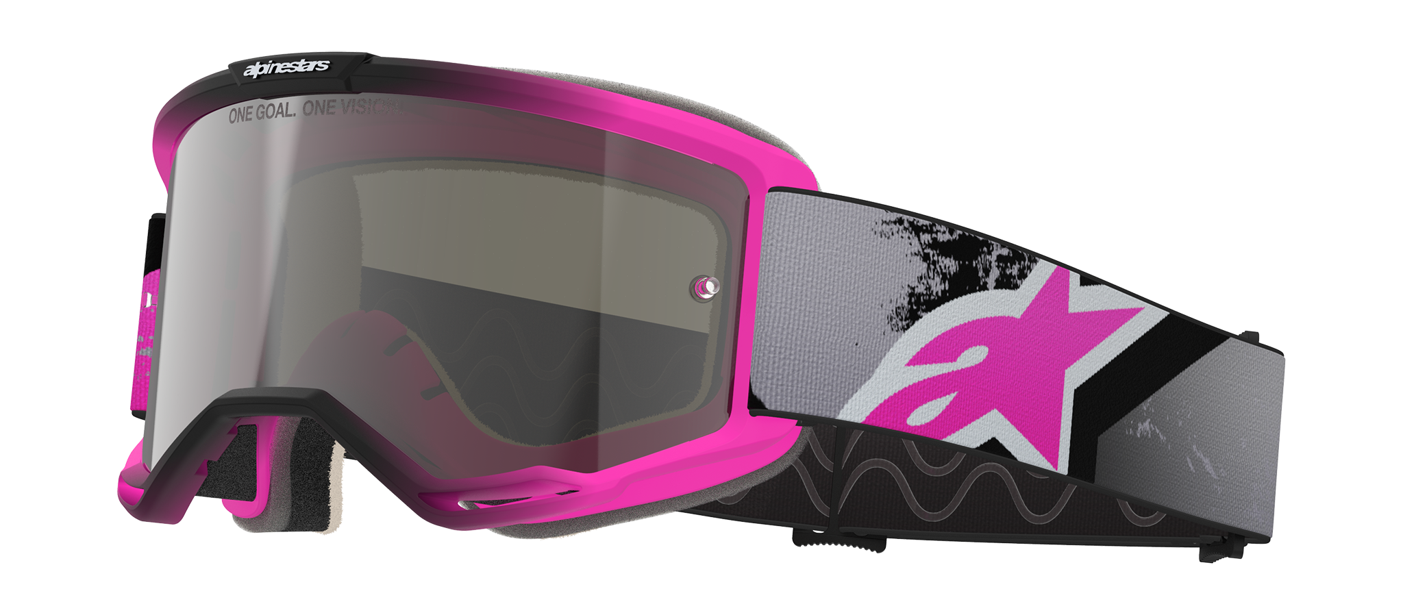 Alpinestars Motocross Goggle Vision 5 Lahnd - Iron / Fluo Pink - Mirror Silver