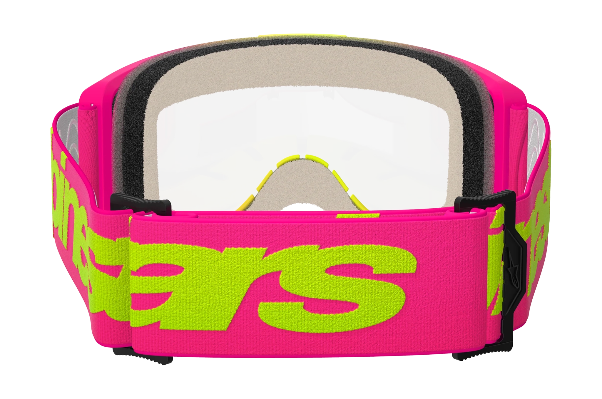 Alpinestars Motocross Goggle Vision 5 Wordmark - Pink / Fluo Yellow - Clear