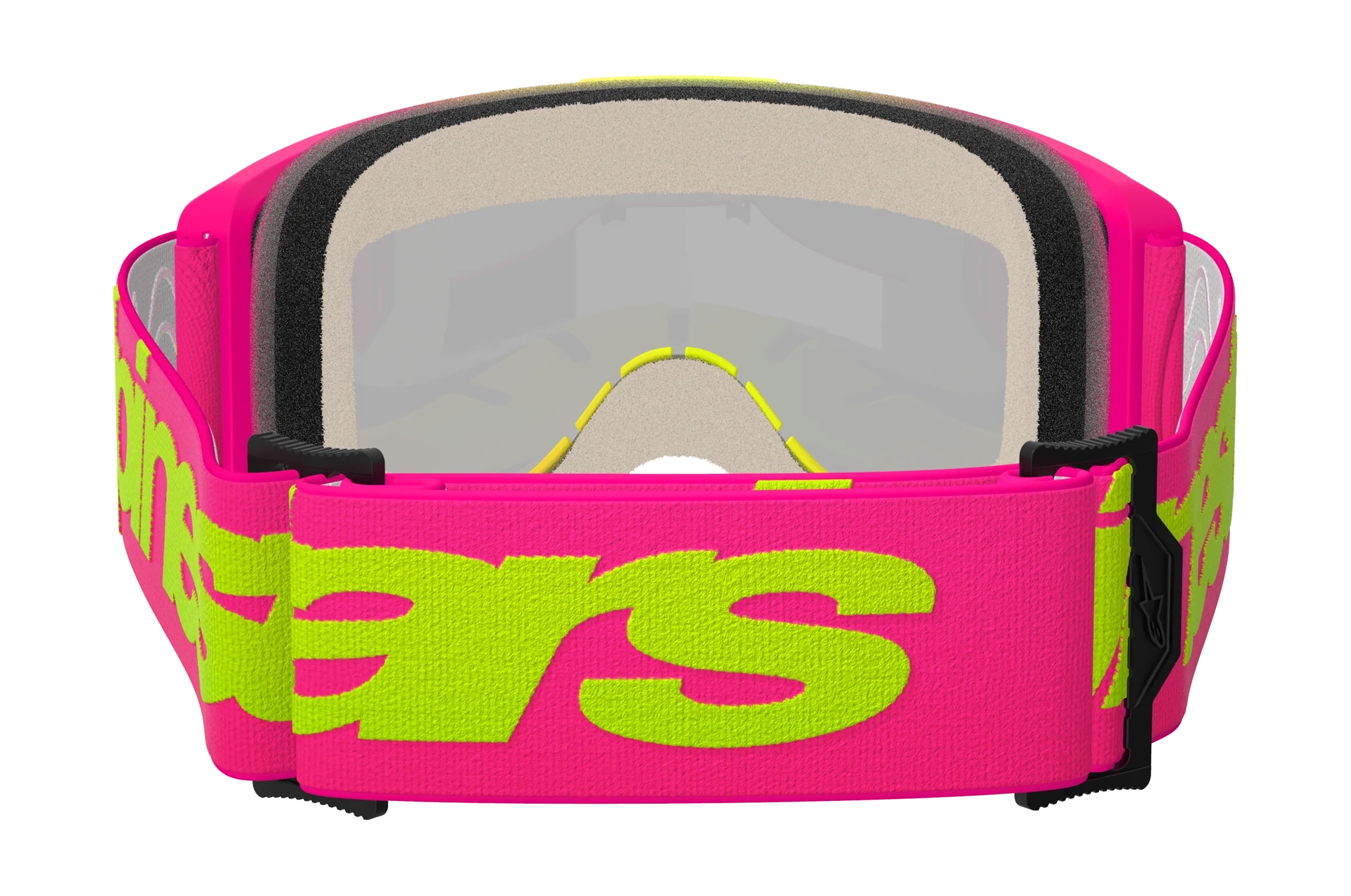 Alpinestars Motocross Goggle Vision 5 Wordmark - Pink / Fluo Yellow - Mirror Red