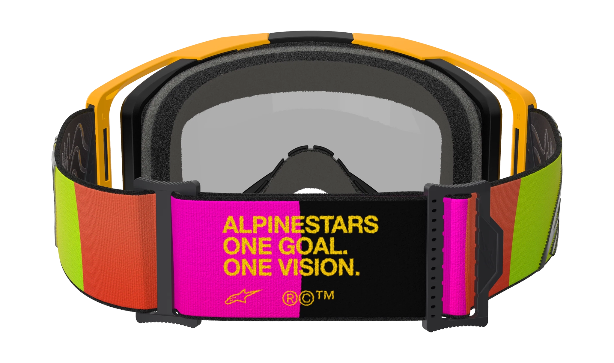 Alpinestars Motocross Goggle Vision 8 Corp - Yellow / Pink - Mirror Red
