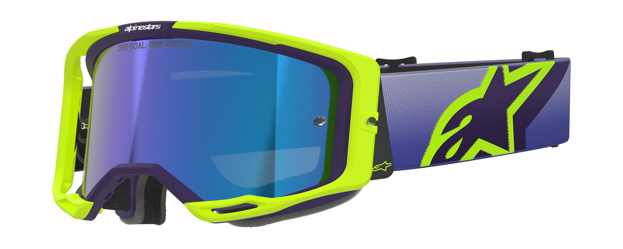 Alpinestars Motocross Goggle Vision 8 Corp - Purple / Fluo Yellow - Mirror Blue