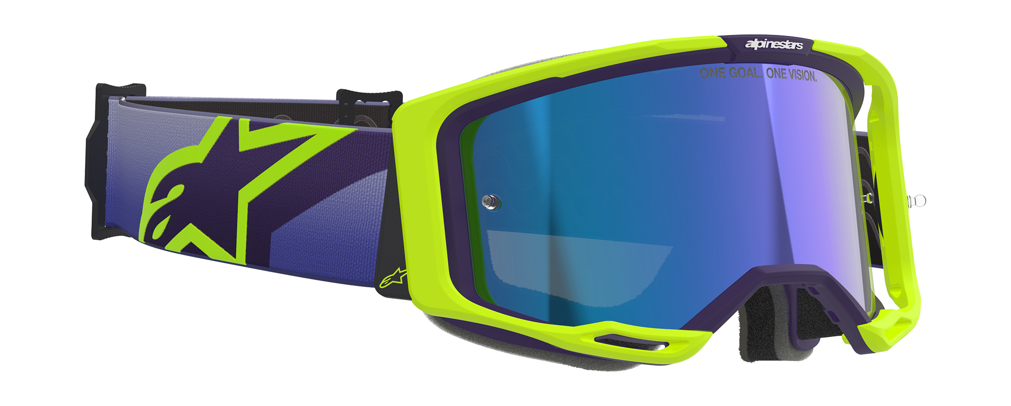Alpinestars Motocross Goggle Vision 8 Corp - Purple / Fluo Yellow - Mirror Blue