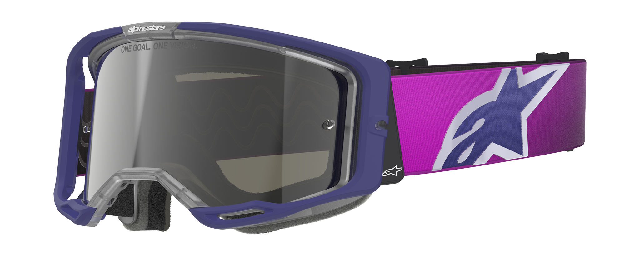 Alpinestars Motocross Goggle Vision 8 Corp - Purple / Light Grey - Mirror Silver