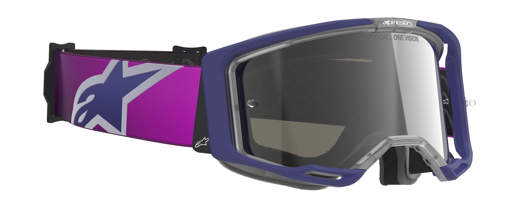 Alpinestars Motocross Goggle Vision 8 Corp - Purple / Light Grey - Mirror Silver