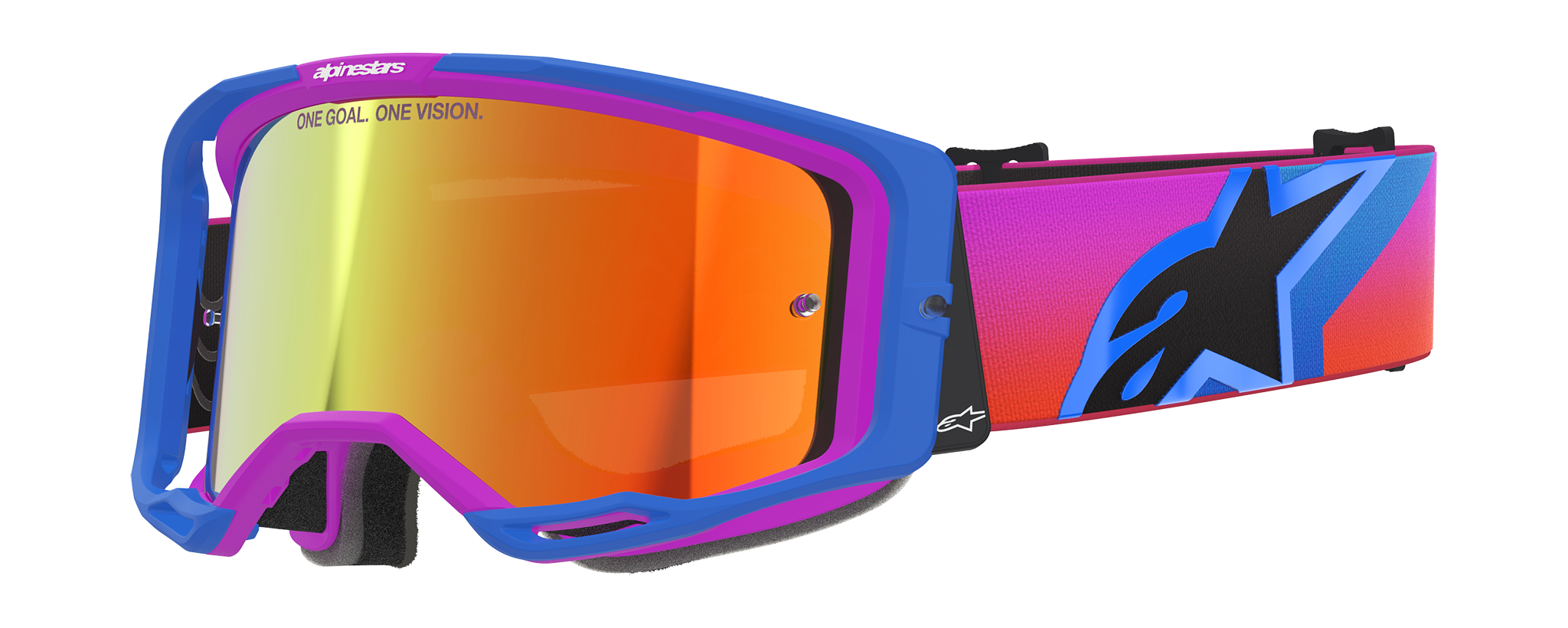 Alpinestars Motocross Goggle Vision 8 Corp - Ucla / Blue / Purple / Orange - Mirror Red