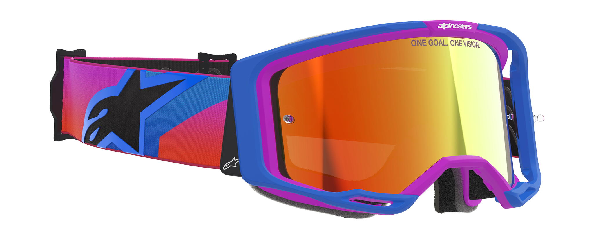 Alpinestars Motocross Goggle Vision 8 Corp - Ucla / Blue / Purple / Orange - Mirror Red