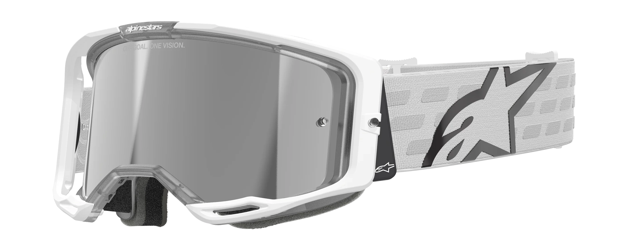 Alpinestars Motocross Goggle Vision 8 Corp - White - Mirror Silver