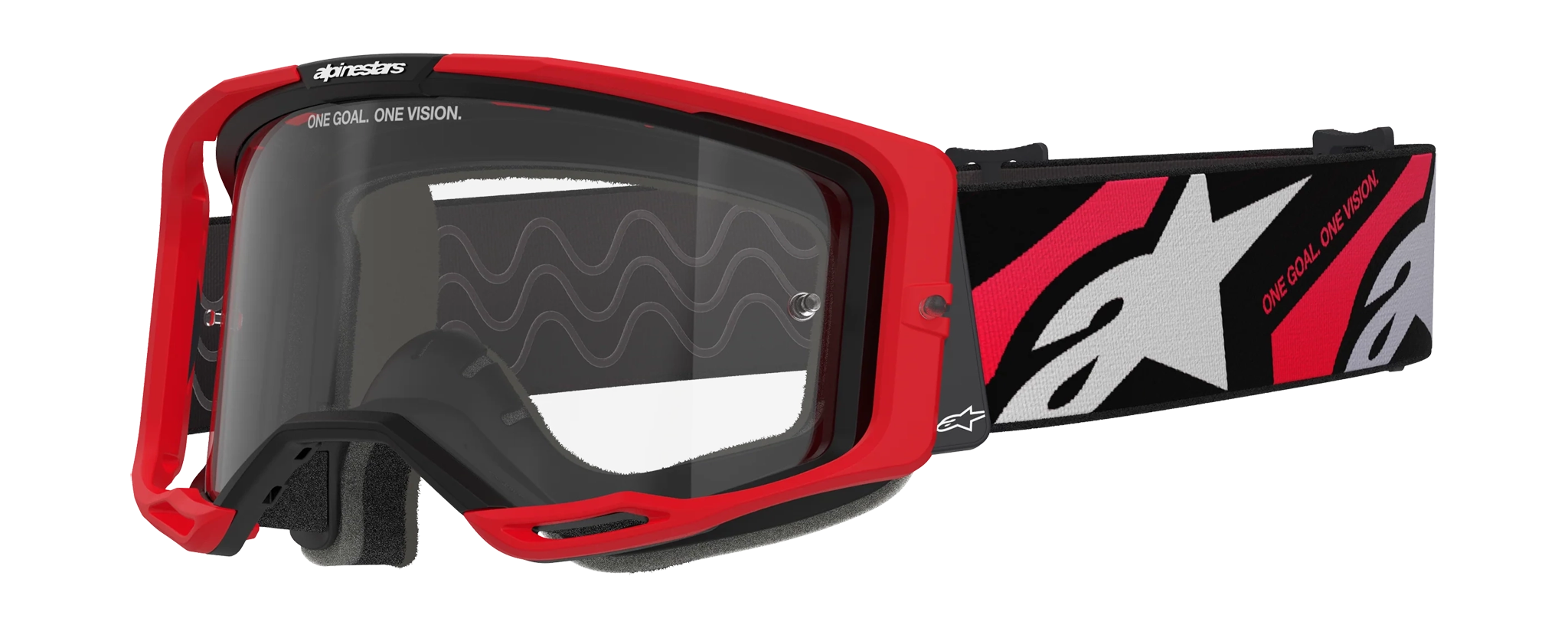 Alpinestars Motocross Goggle Vision 8 Luar - Red / Black - Clear