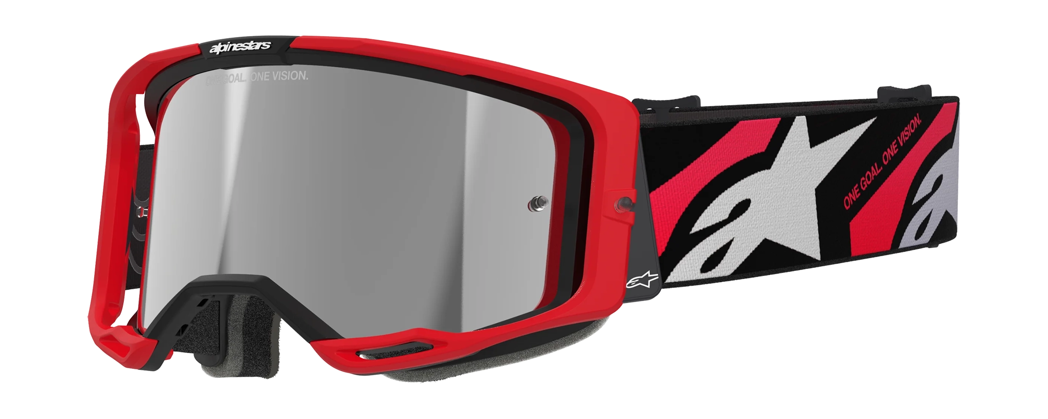 Alpinestars Motocross Goggle Vision 8 Luar - Red / Black - Mirror Silver