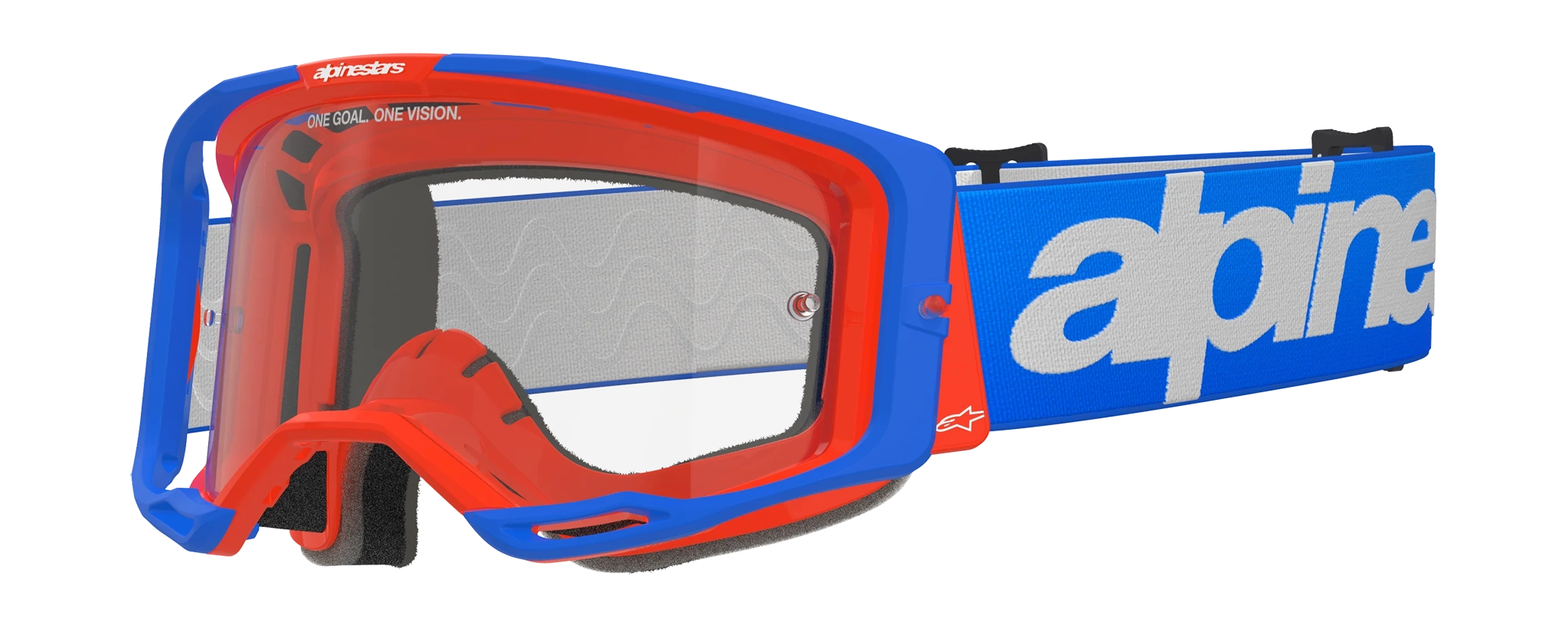 Alpinestars Motocross Goggle Vision 8 Wordmark - Blue / Orange - Clear
