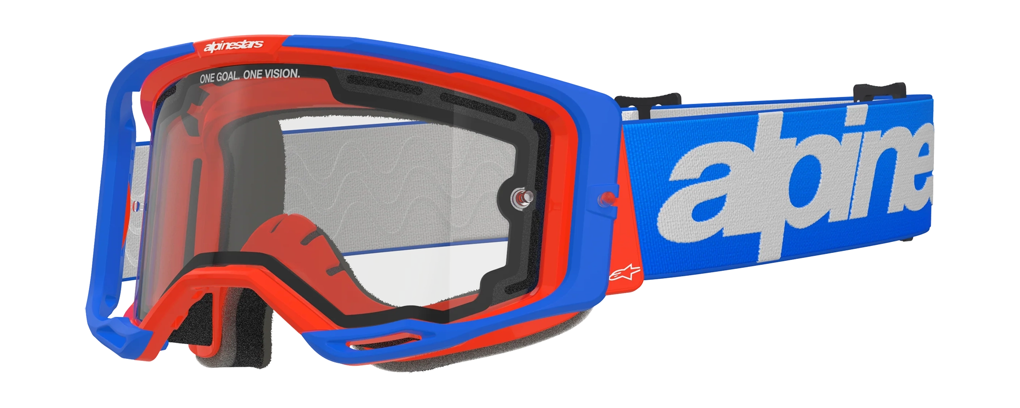 Alpinestars Motocross Goggle Vision 8 Wordmark - Blue / Orange - Dual Vented Clear
