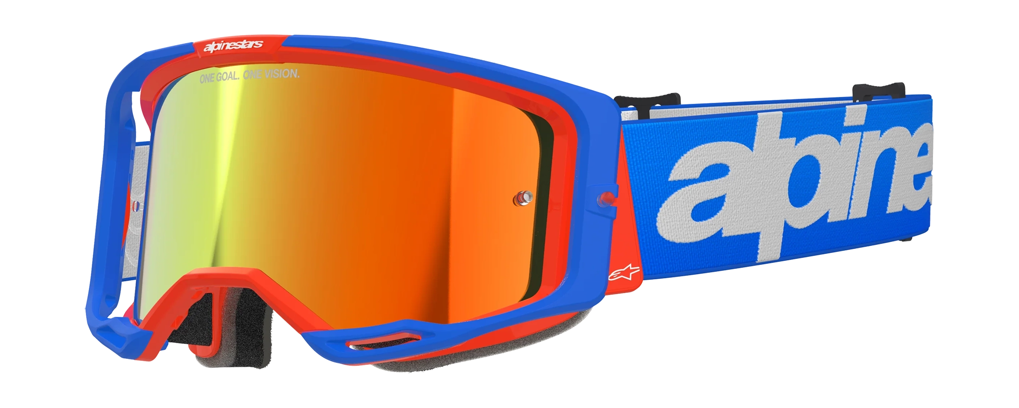 Alpinestars Motocross Goggle Vision 8 Wordmark - Blue / Orange - Mirror Red