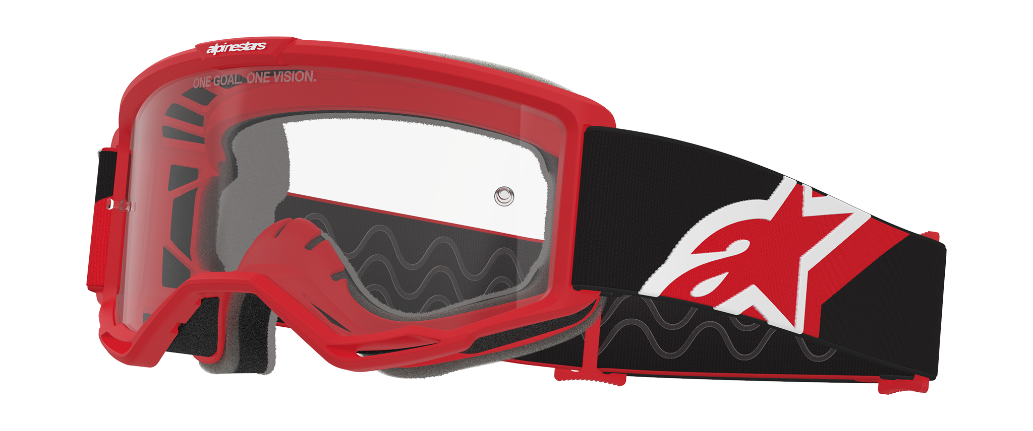 Alpinestars Motocross Goggle Vision OTG - Red / Black / White - Clear