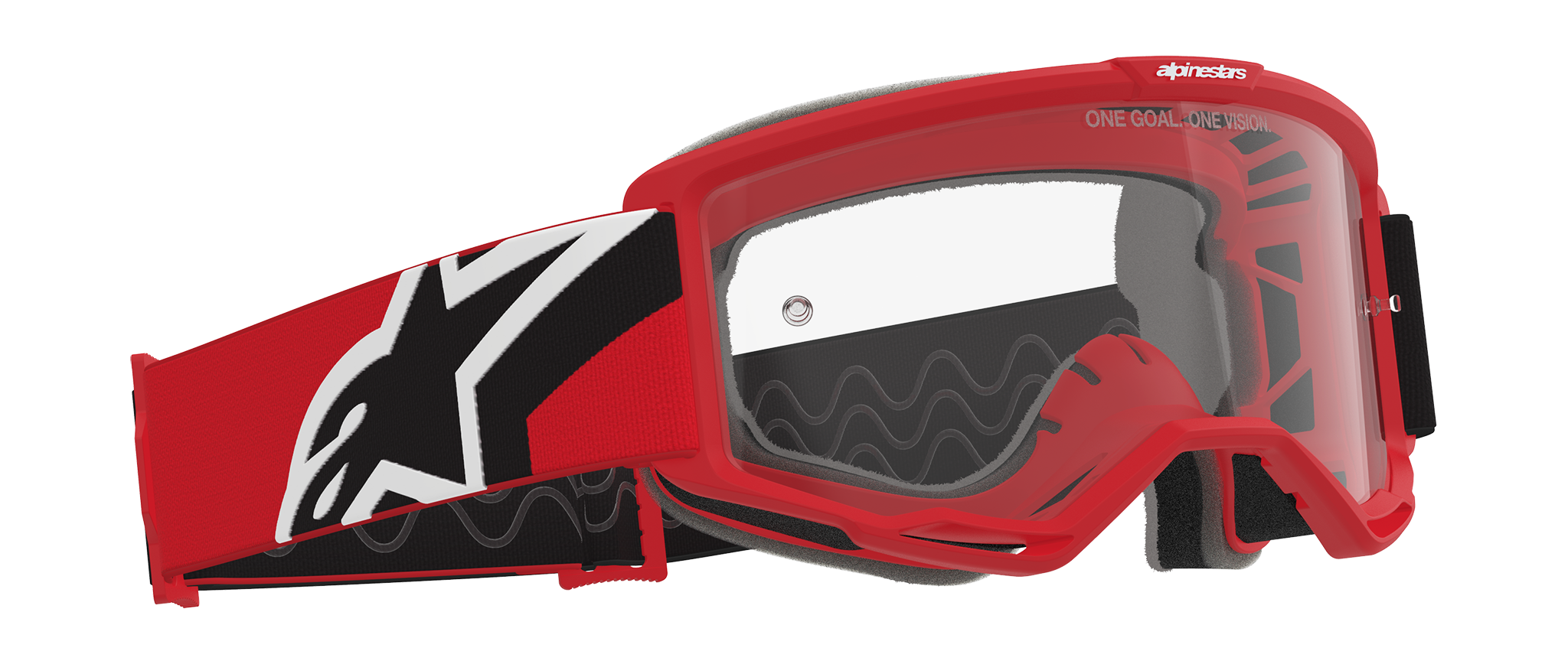 Alpinestars Motocross Goggle Vision OTG - Red / Black / White - Clear