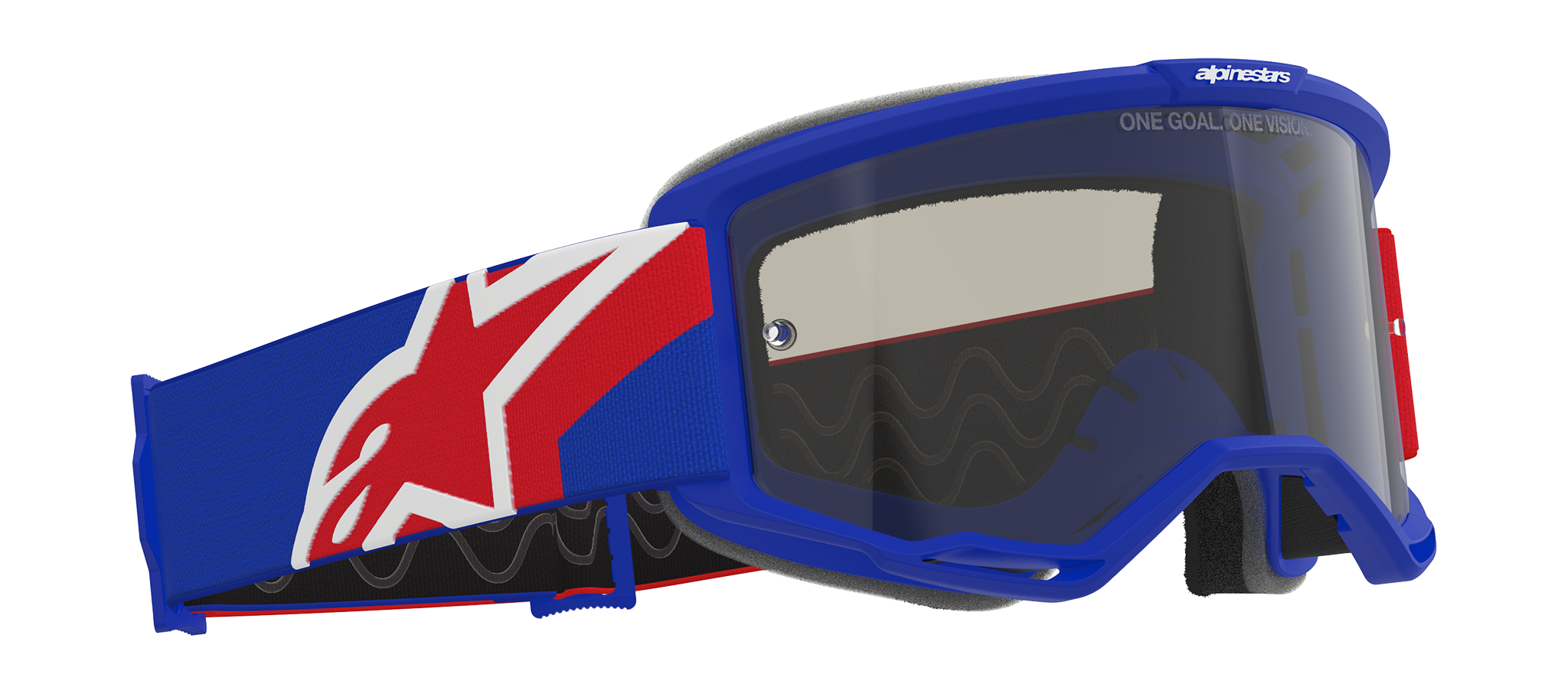 Alpinestars Motocross Goggle Vision Sand - Blue / Red / White - Dark Smoke