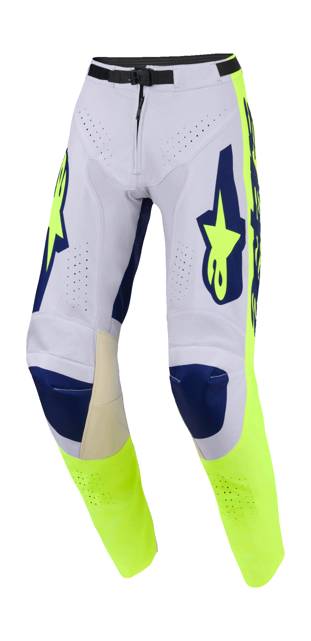 Alpinestars Motocross Pants 2026 Racer Air Riway - Light Grey / Fluo Yellow / Blue