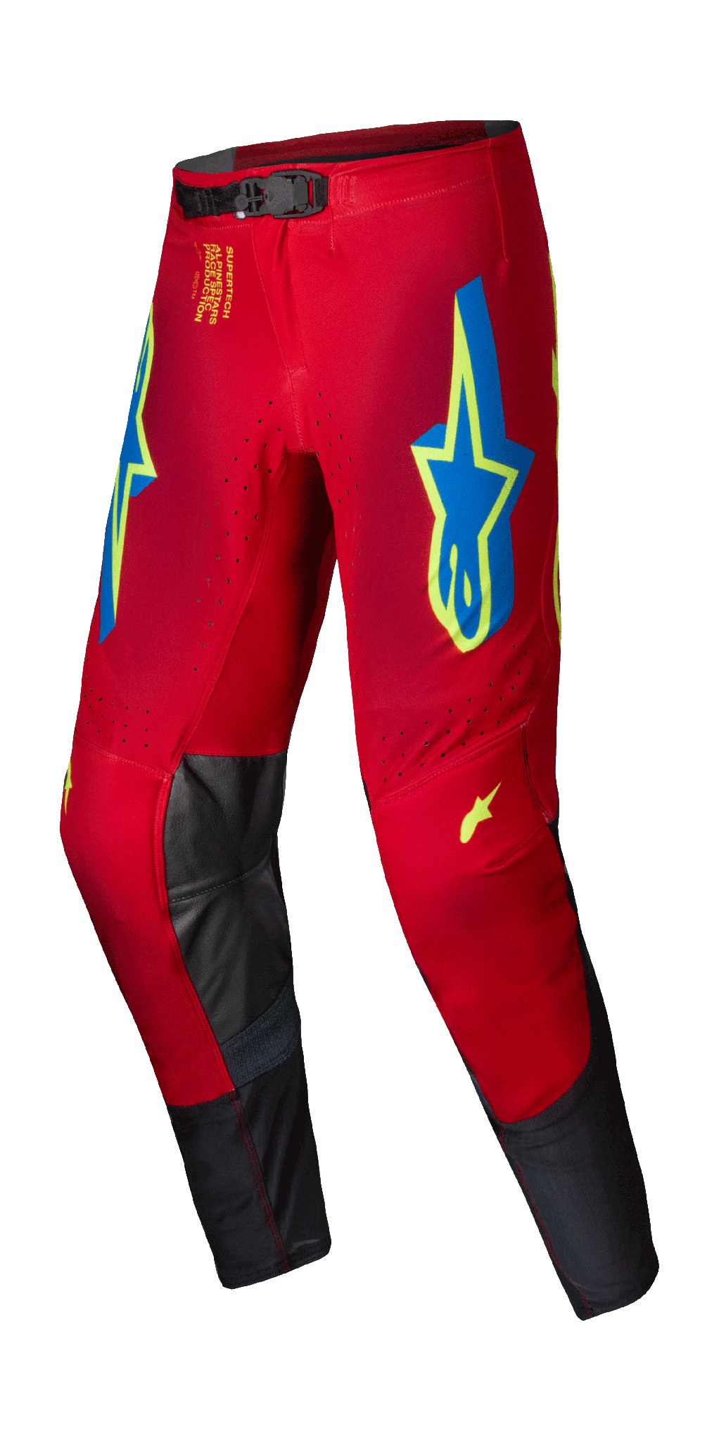 Alpinestars Motocross Pants Supertech Maker - Red / Fluo Yellow