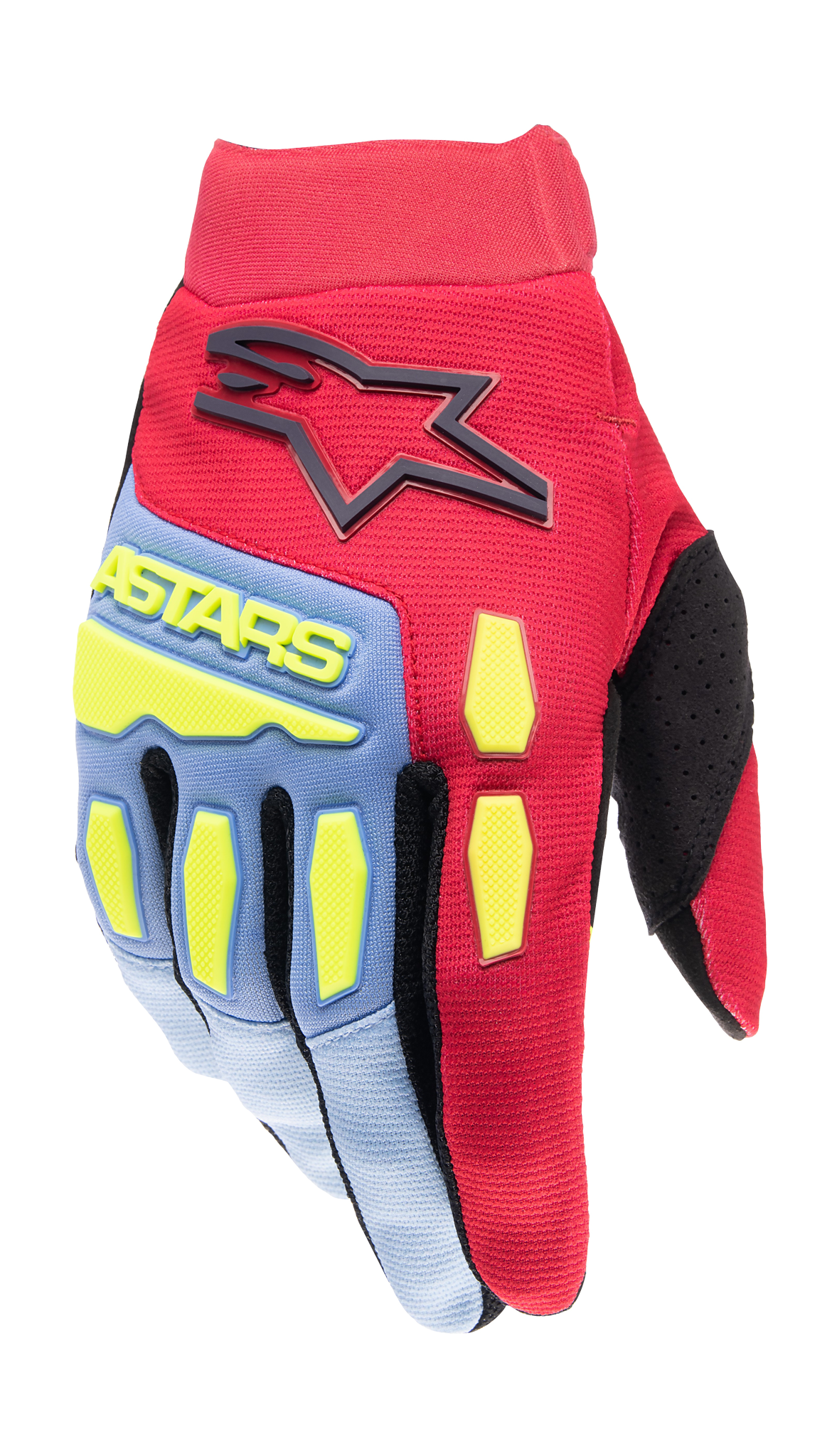 Alpinestars Motocross Gloves Full Bore - Light Blue / Red Berry / Black