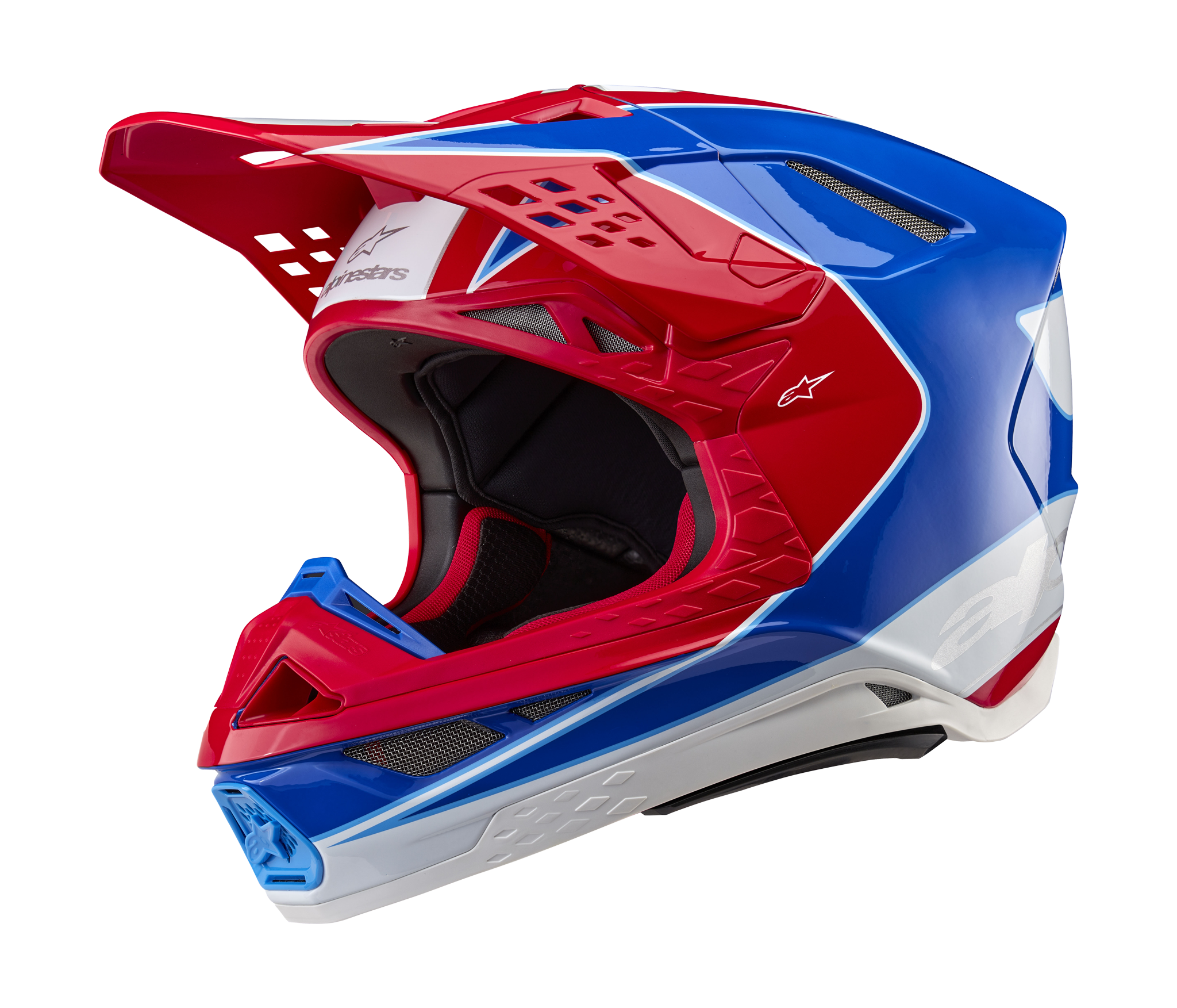 Alpinestars Motocross Helmet S-M10 Aeon - Gloss Red / Blue