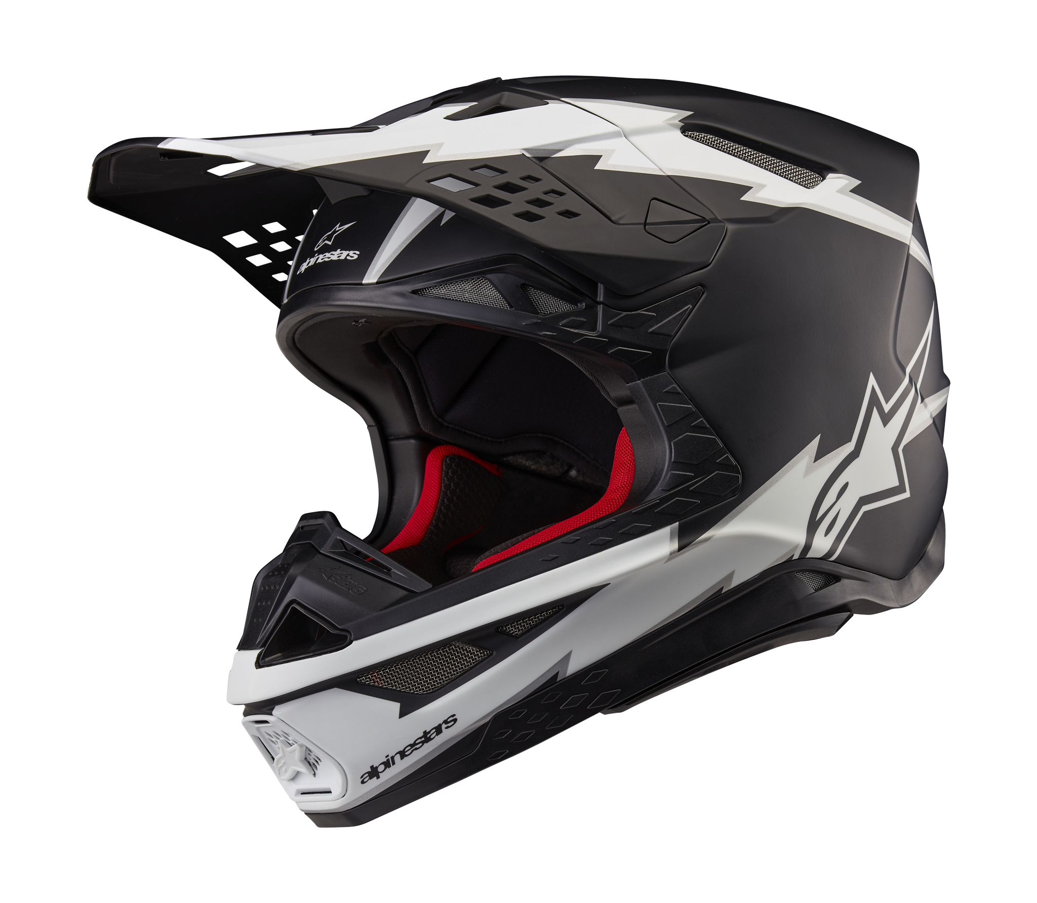 Alpinestars Motocross Helmet S-M10 Ampress - Matte Black / White