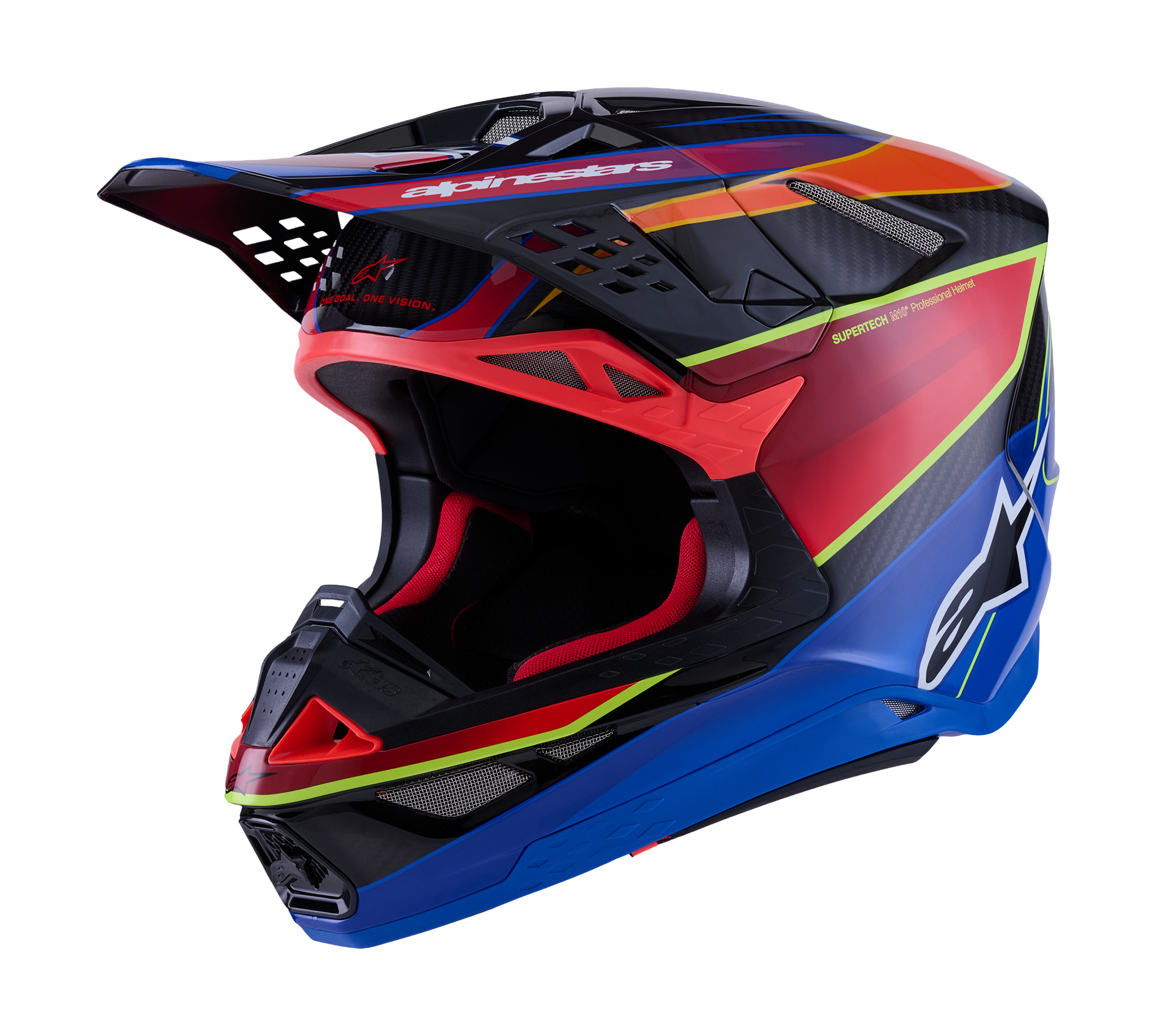 Alpinestars Motocross Helmet S-M10 Era - Blue / Red / Fluo Yellow