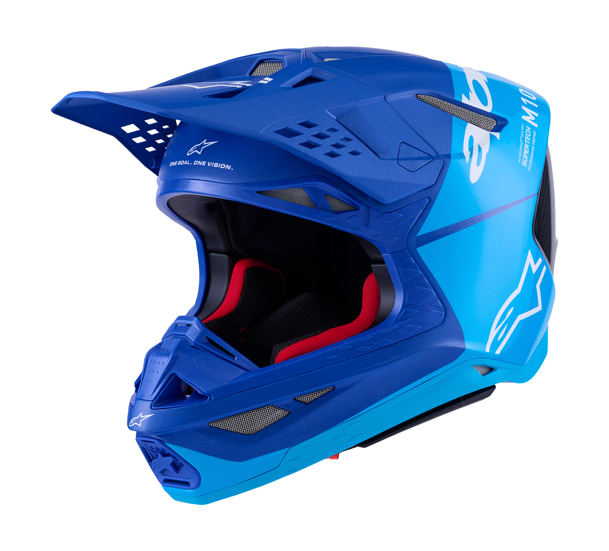 Alpinestars Motocross Helmet S-M10 Flood - Met Blue / Black / Carbon