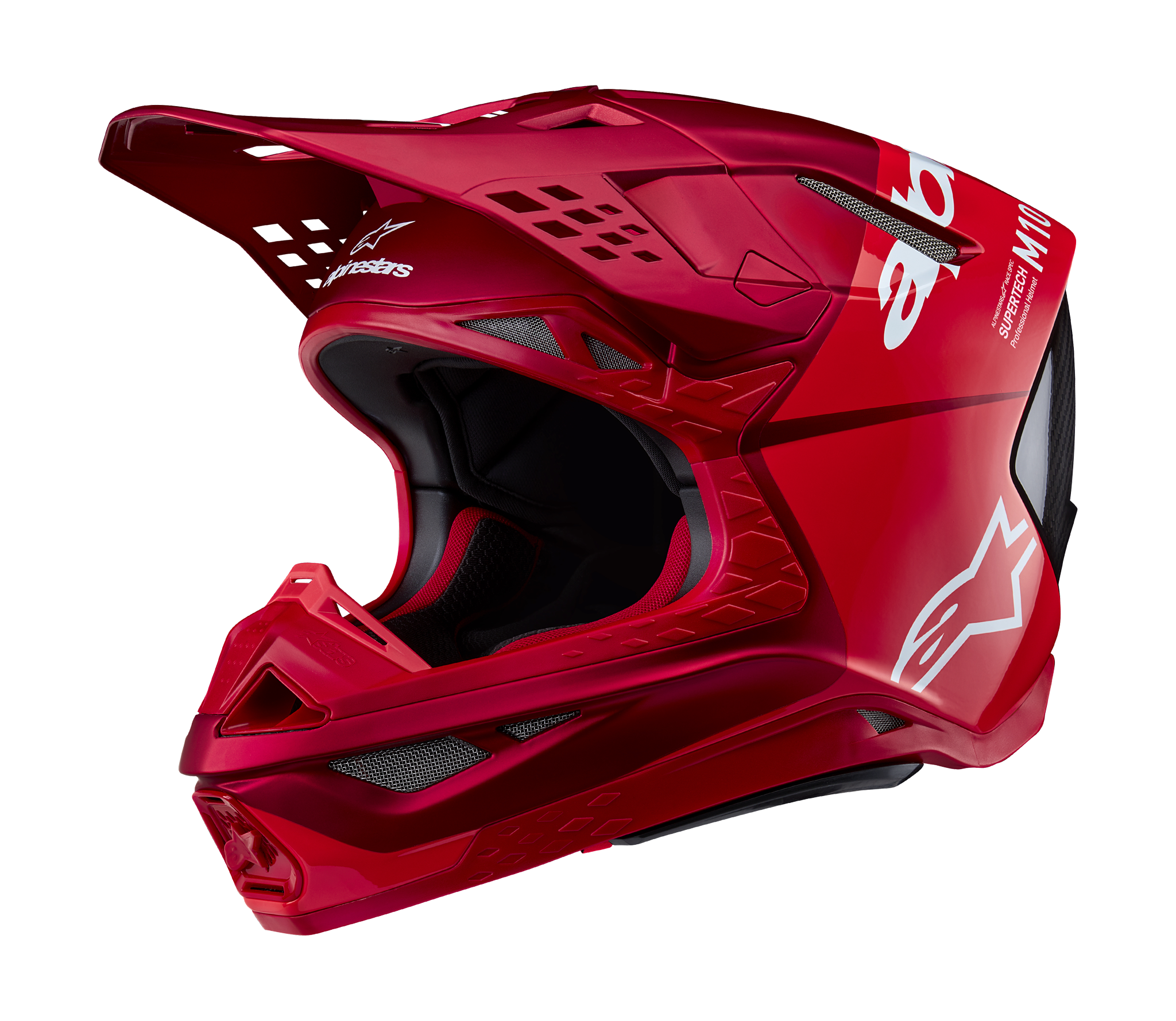 Alpinestars Motocross Helmet S-M10 Flood - Red / Fluo Red