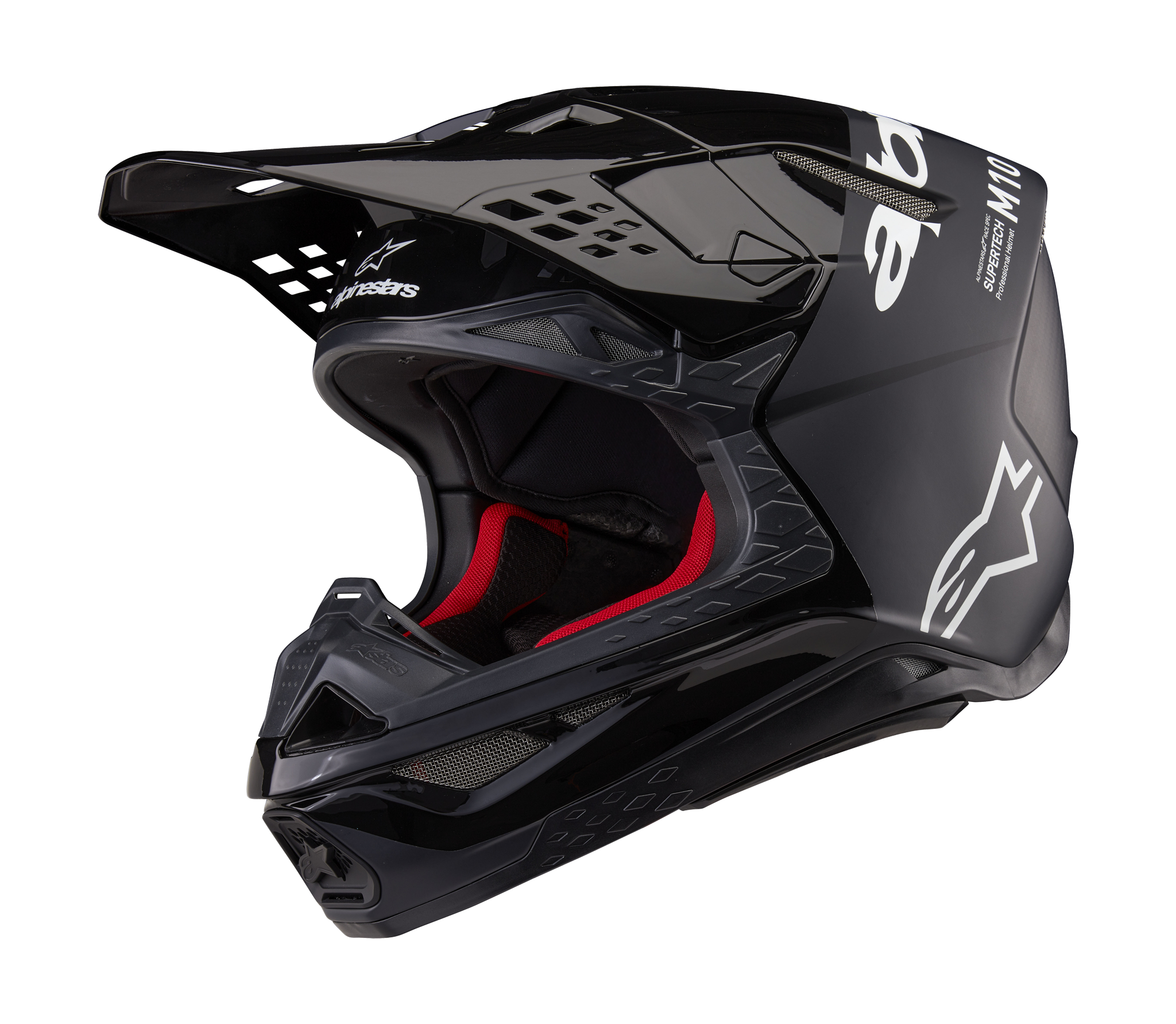 Alpinestars Motocross Helmet S-M10 Flood - Black / Dark Grey
