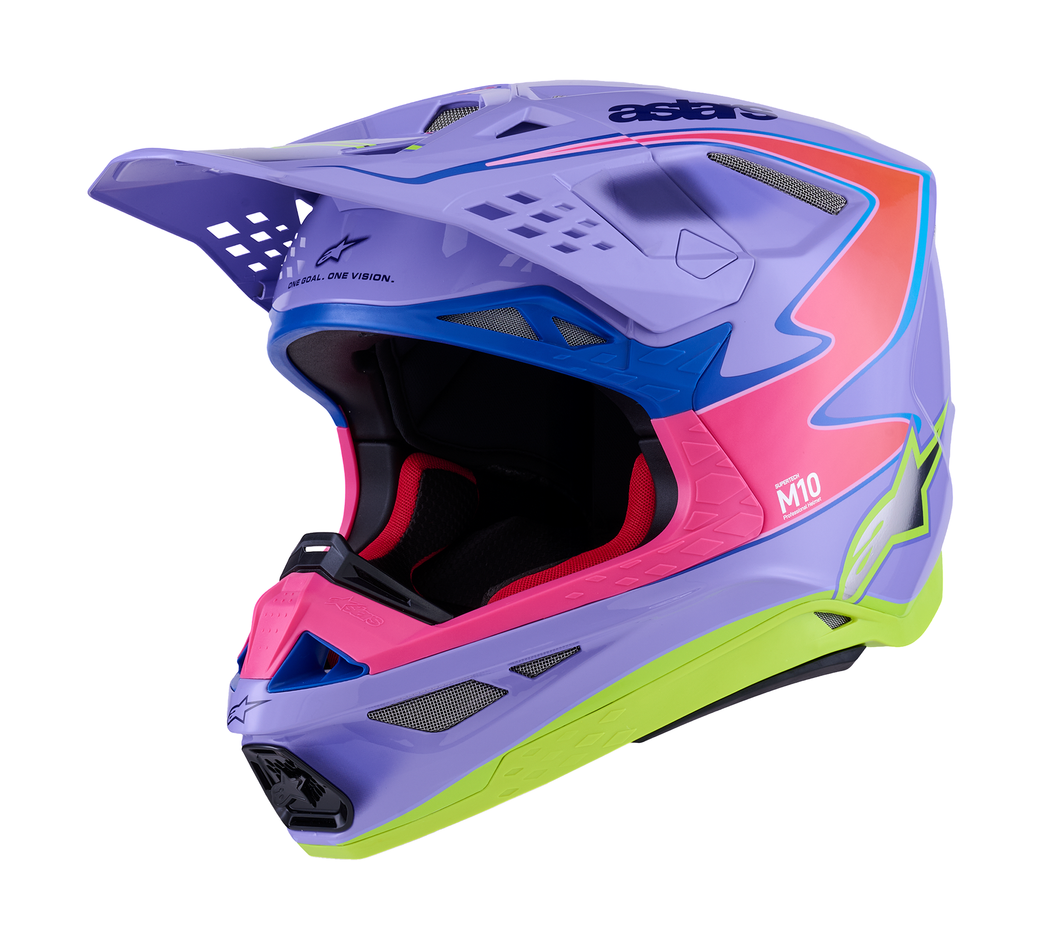 Alpinestars Motocross Helmet S-M10 Jett Lawrence - Purple / Fluo Pink / Fluo Yellow