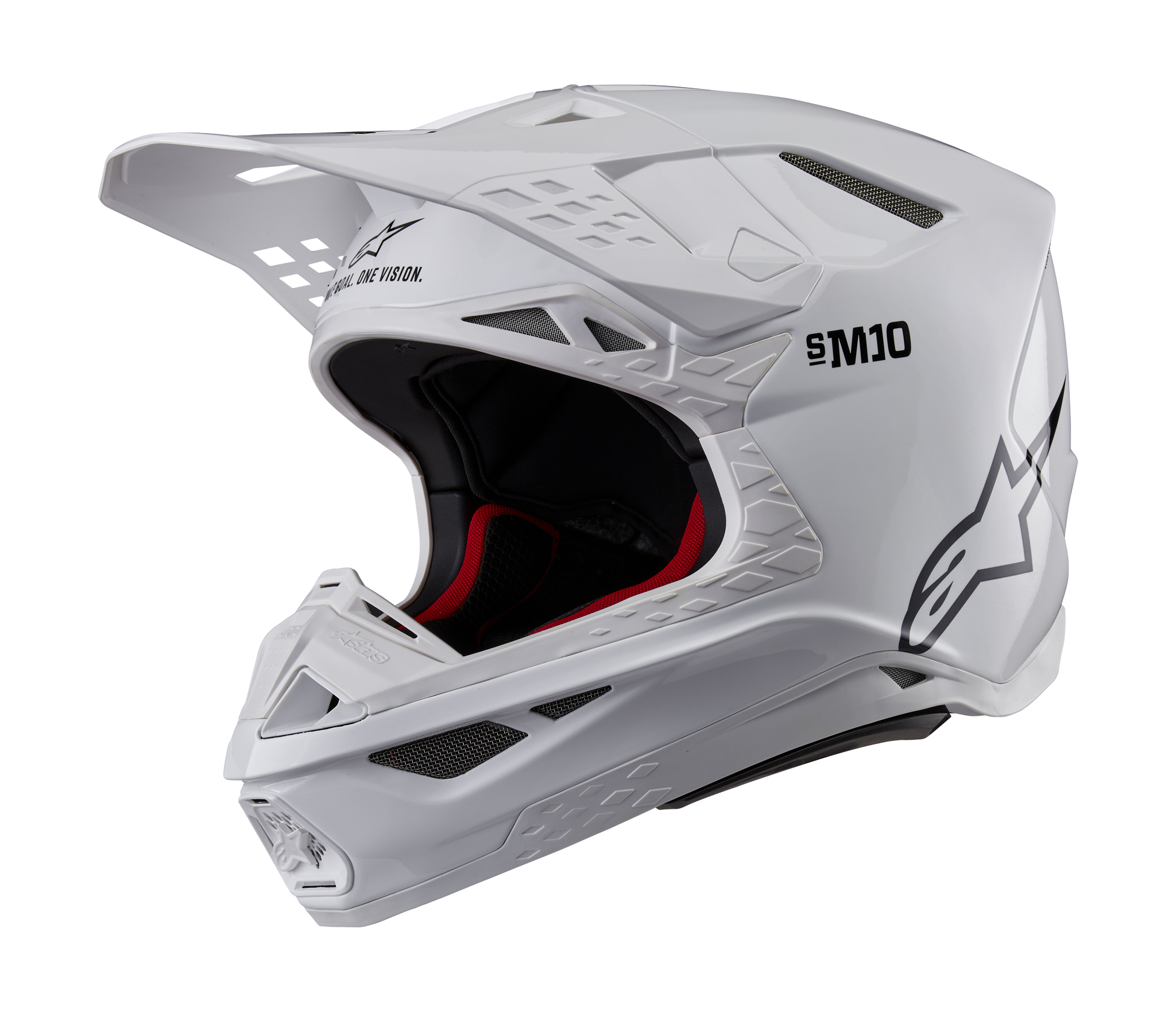 Alpinestars Motocross Helmet S-M10 Solid - Gloss White